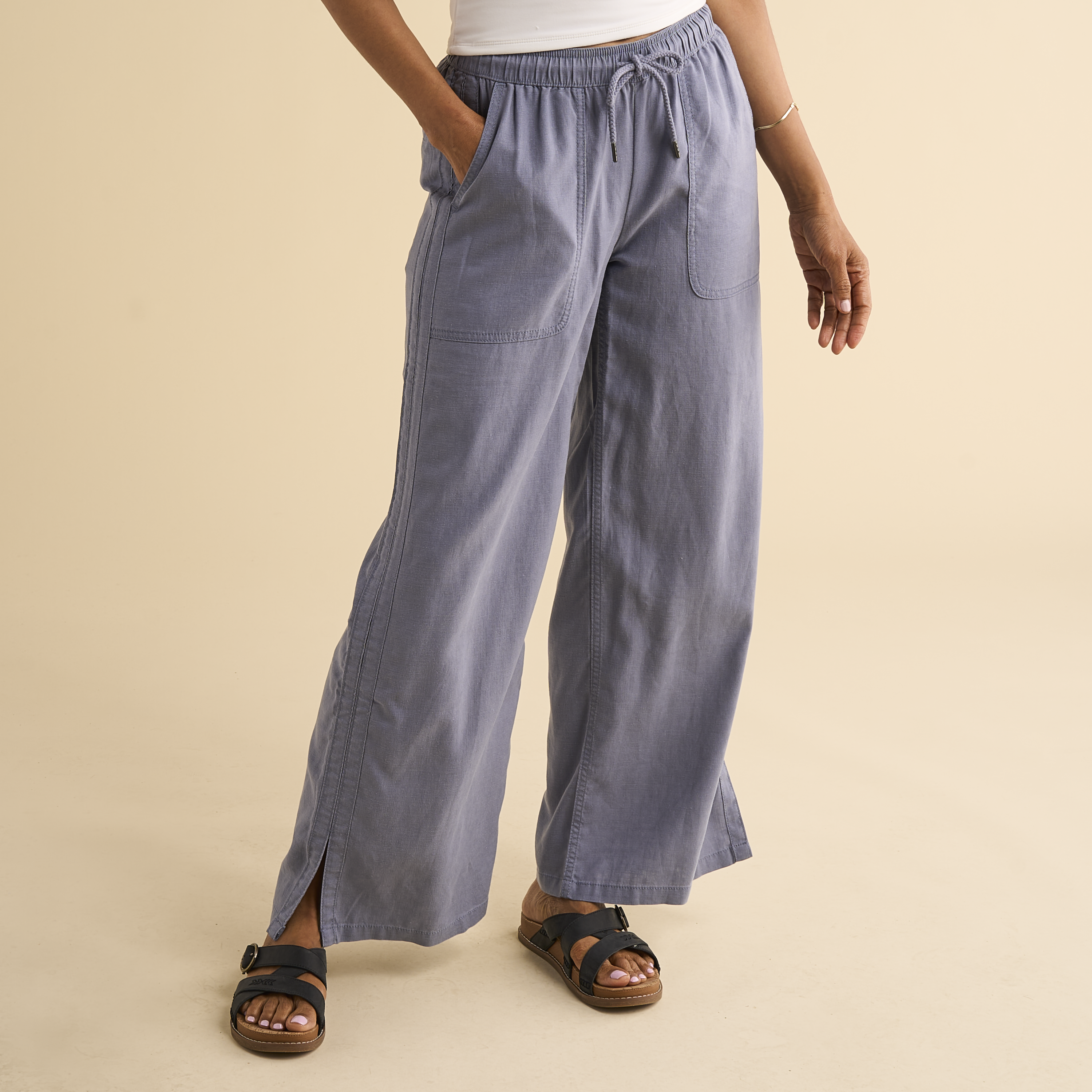 Image of Natural Reflections Sundrift Pull-On Pants - Flint Stone