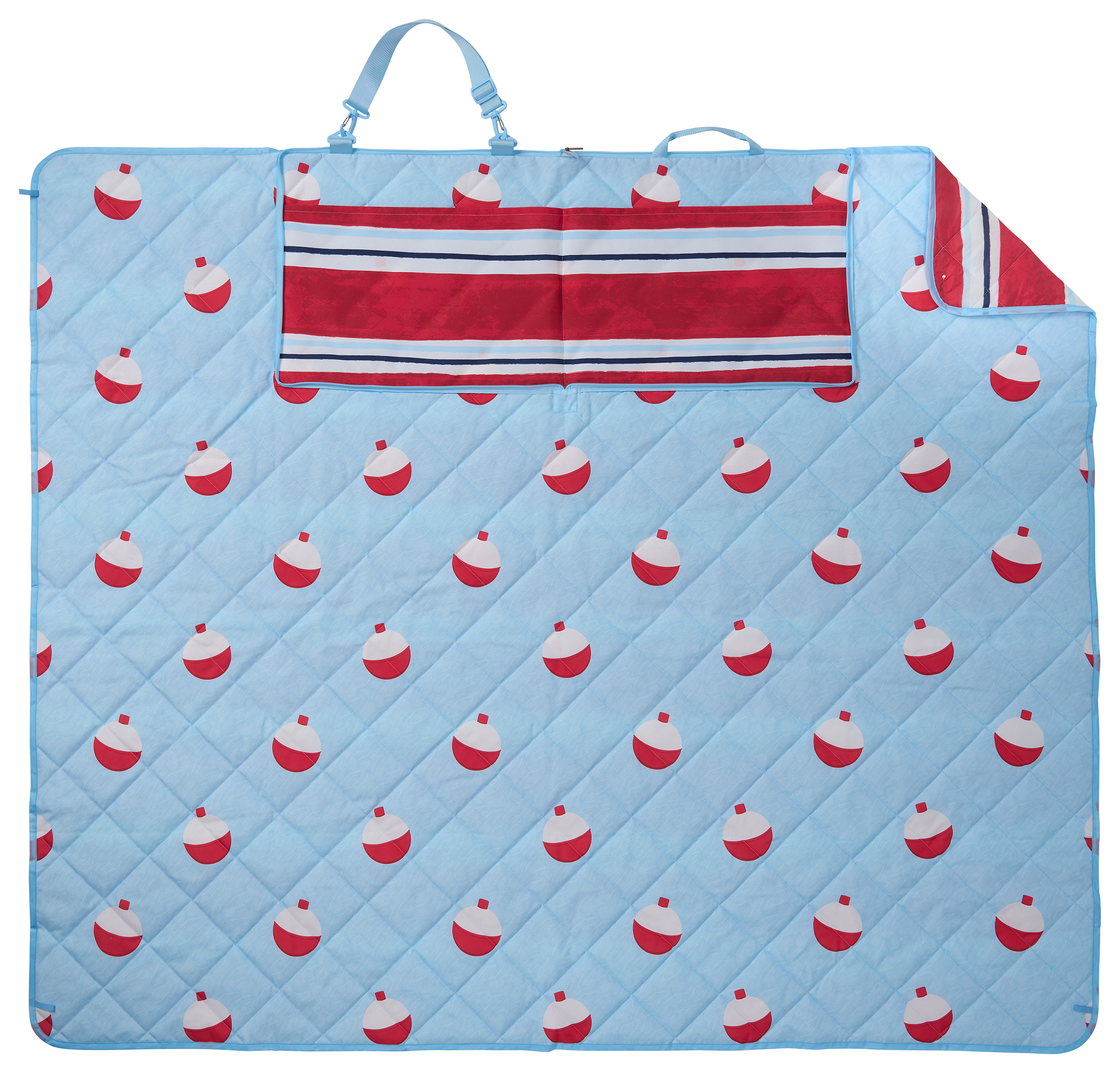 Image of Bass Pro Shops Outdoor Throw Blanket - Bobber/Stripe