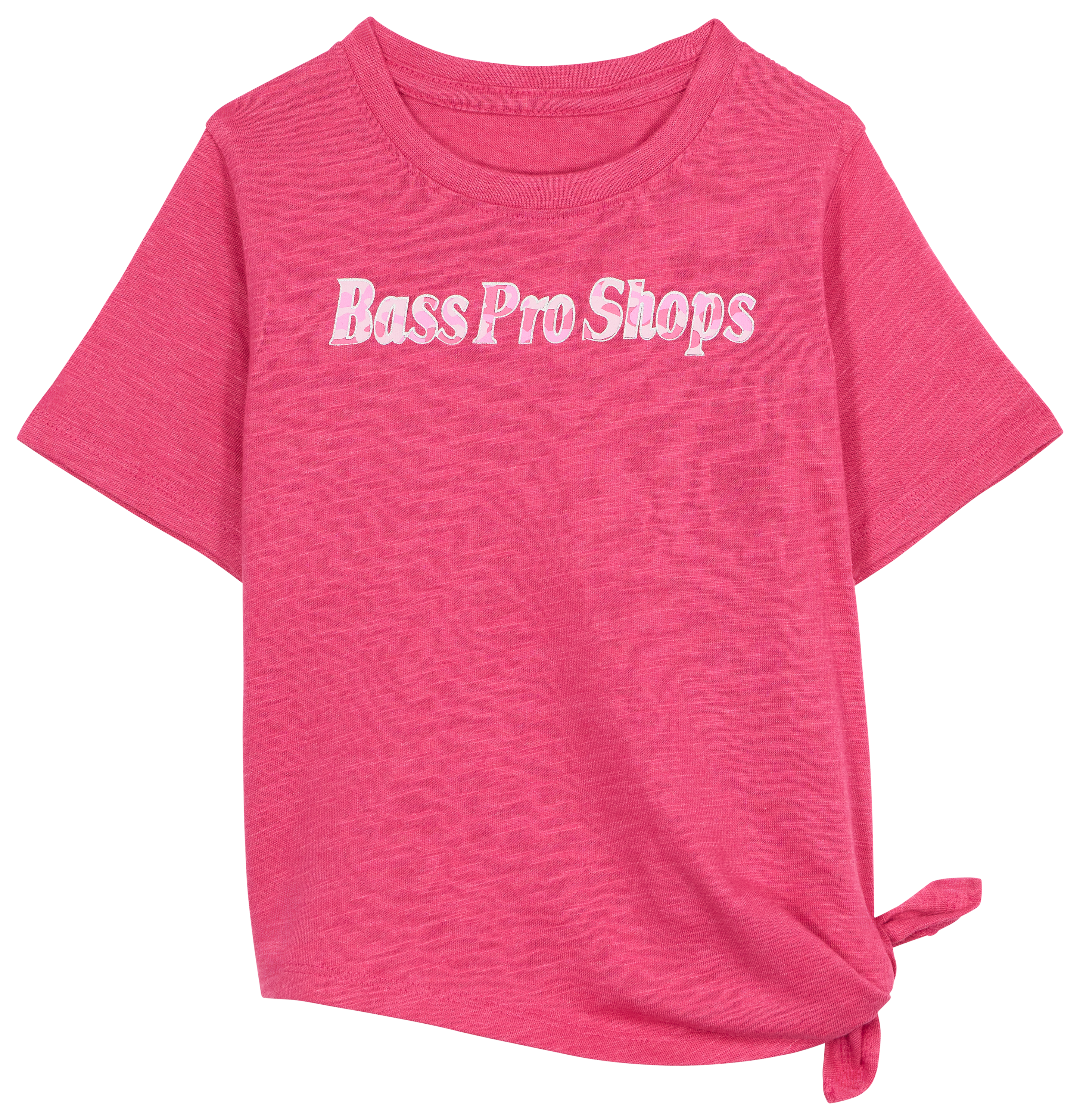 Image of Bass Pro Shops Wordmark Logo Side-Tie Short-Sleeve T-Shirt for Toddlers - Fuchsia Rose