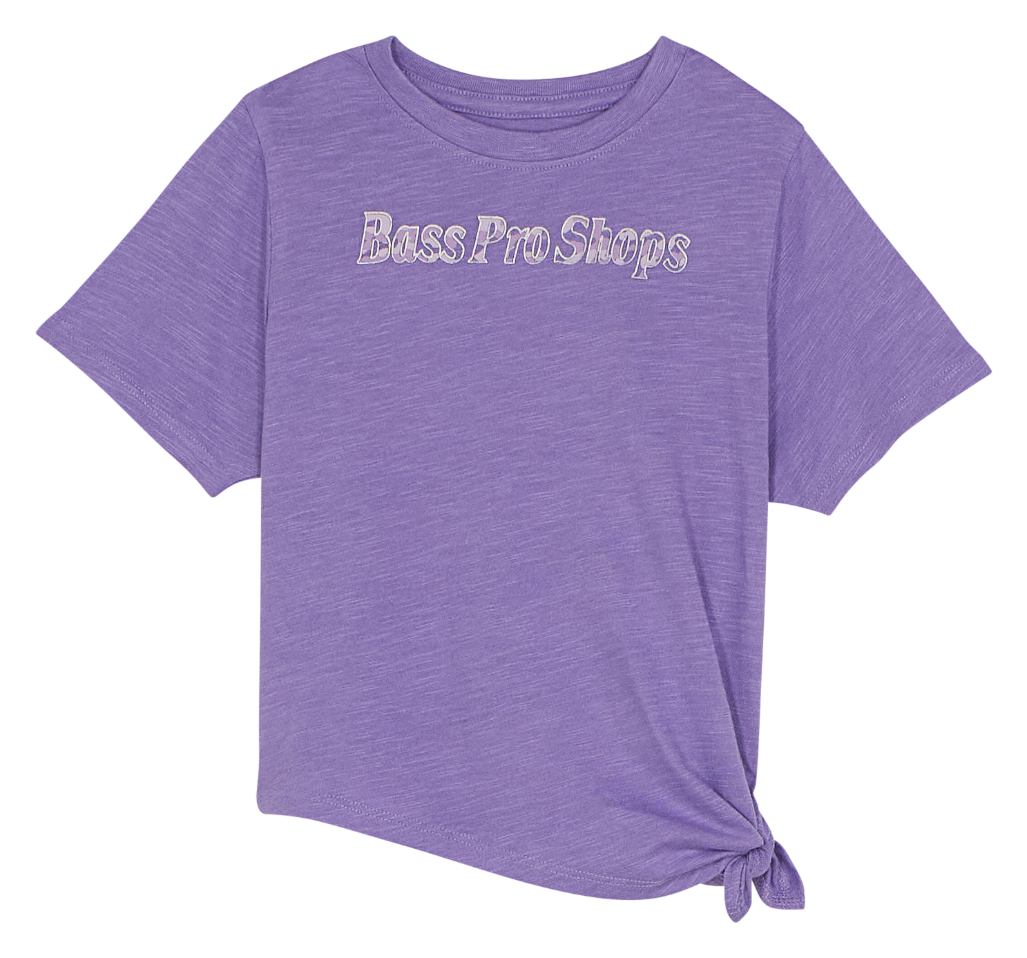 Image of Bass Pro Shops Wordmark Logo Side-Tie Short-Sleeve T-Shirt for Toddlers - Paisley Purple