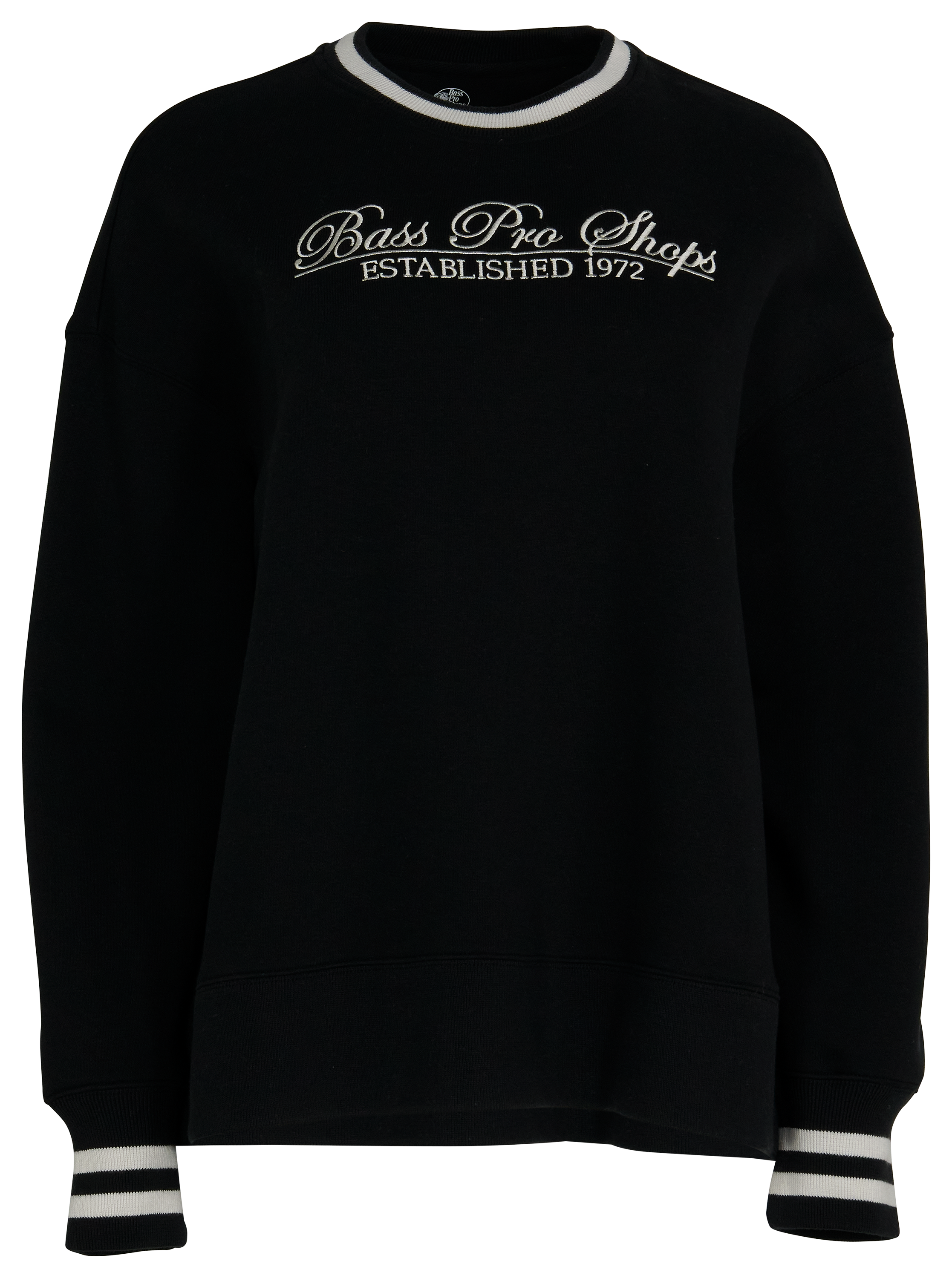 Image of Bass Pro Shops Embroidered Logo Tunic Sweatshirt - Black Beauty/Egret