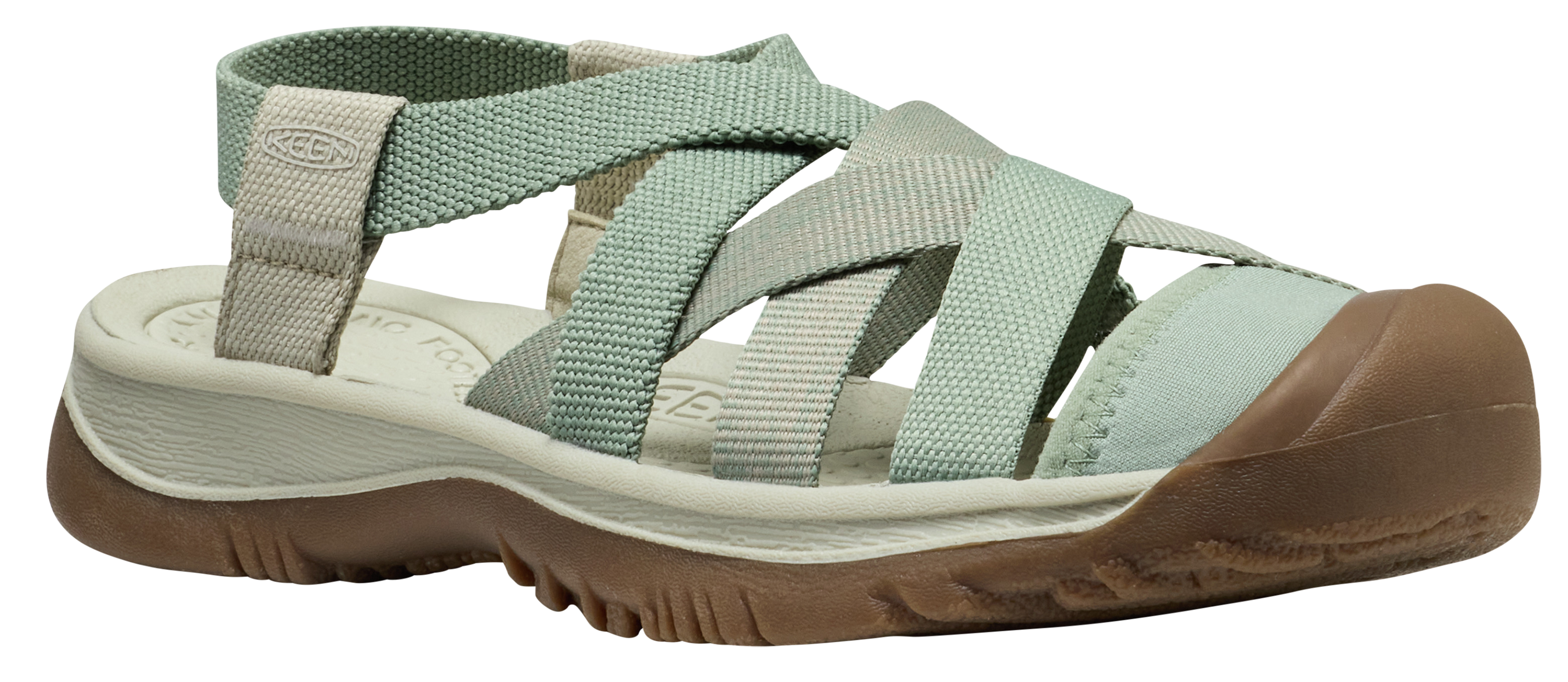 Image of KEEN Whisper Lattice Sandals for Women - Lily Pad/Plaza Taupe