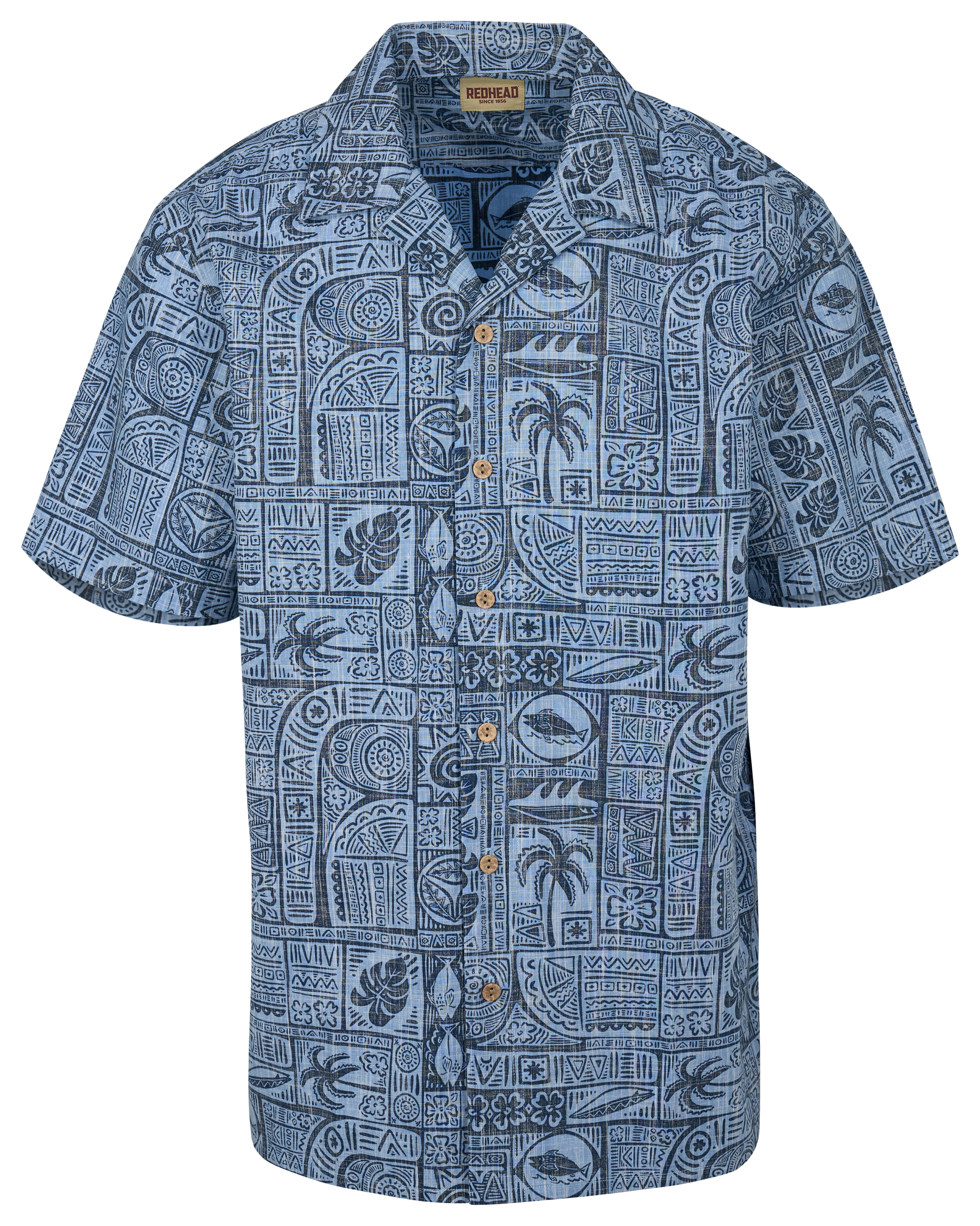 Image of RedHead Resort Short-Sleeve Button-Down Shirt - Marina Block