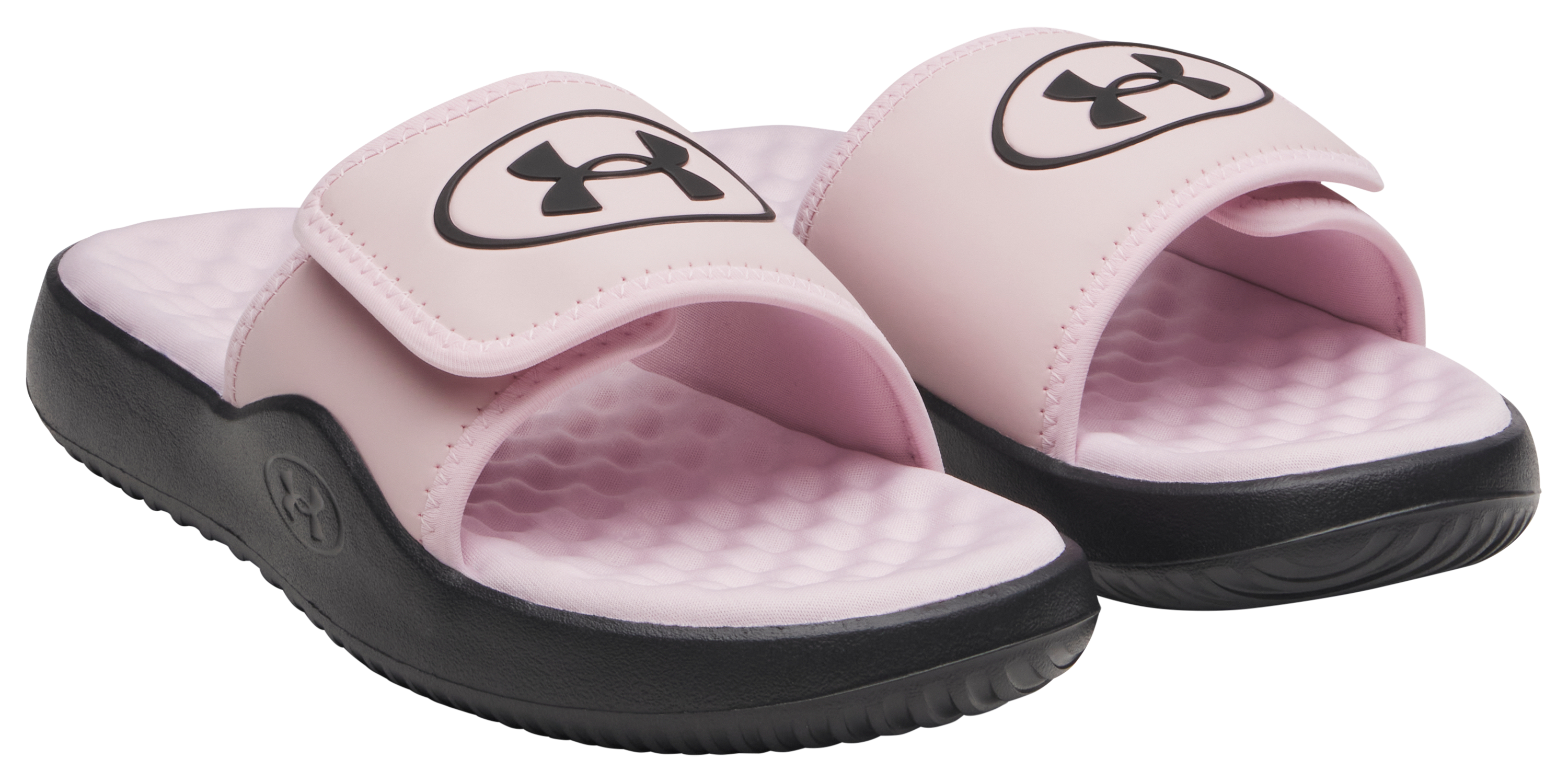 Image of Under Armour Ignite Pro 8 Adjustable-Strap Slides for Women - Prime Pink