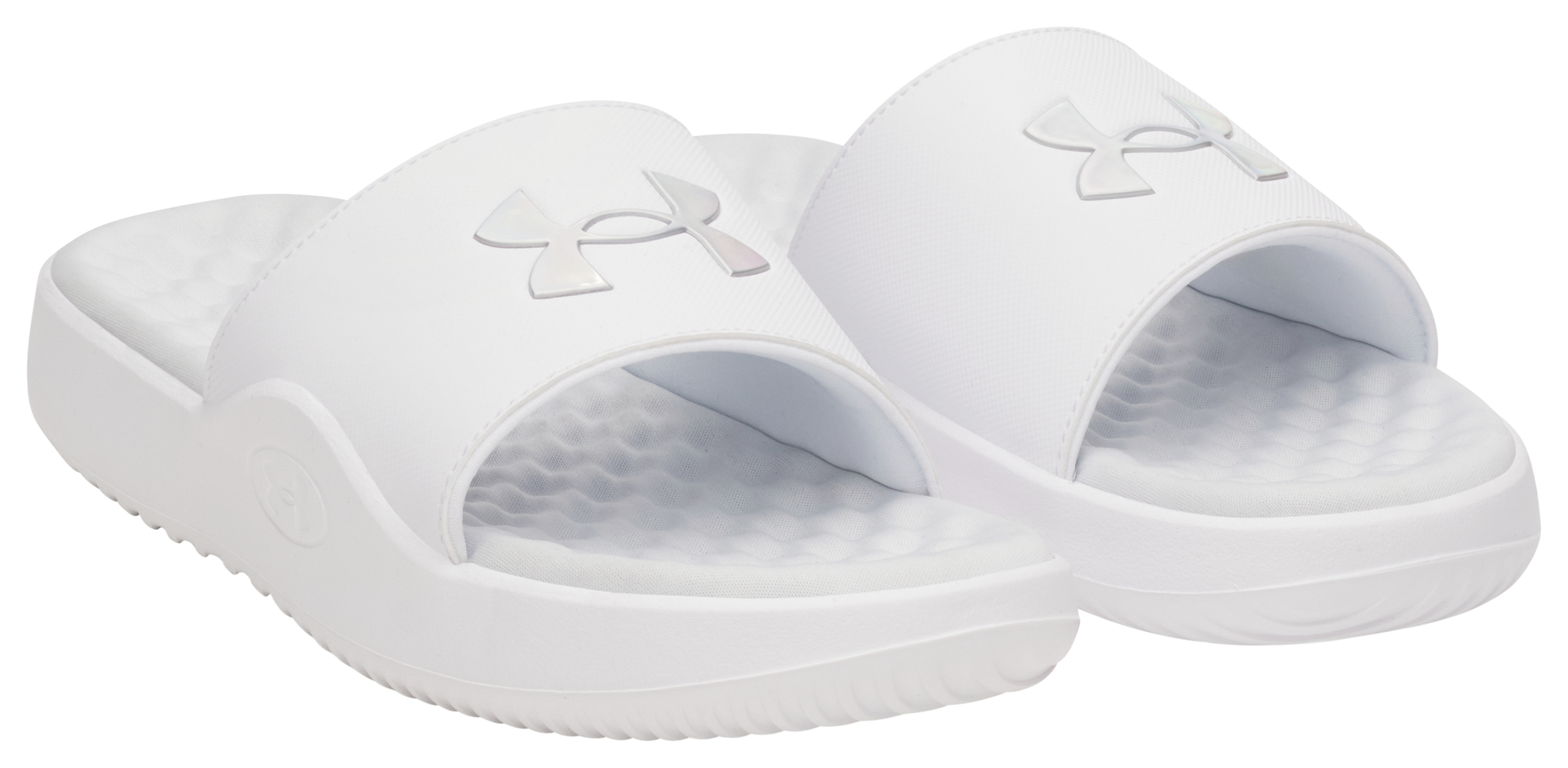 Image of Under Armour Ignite Pro 8 Fixed-Strap Slides for Women - White
