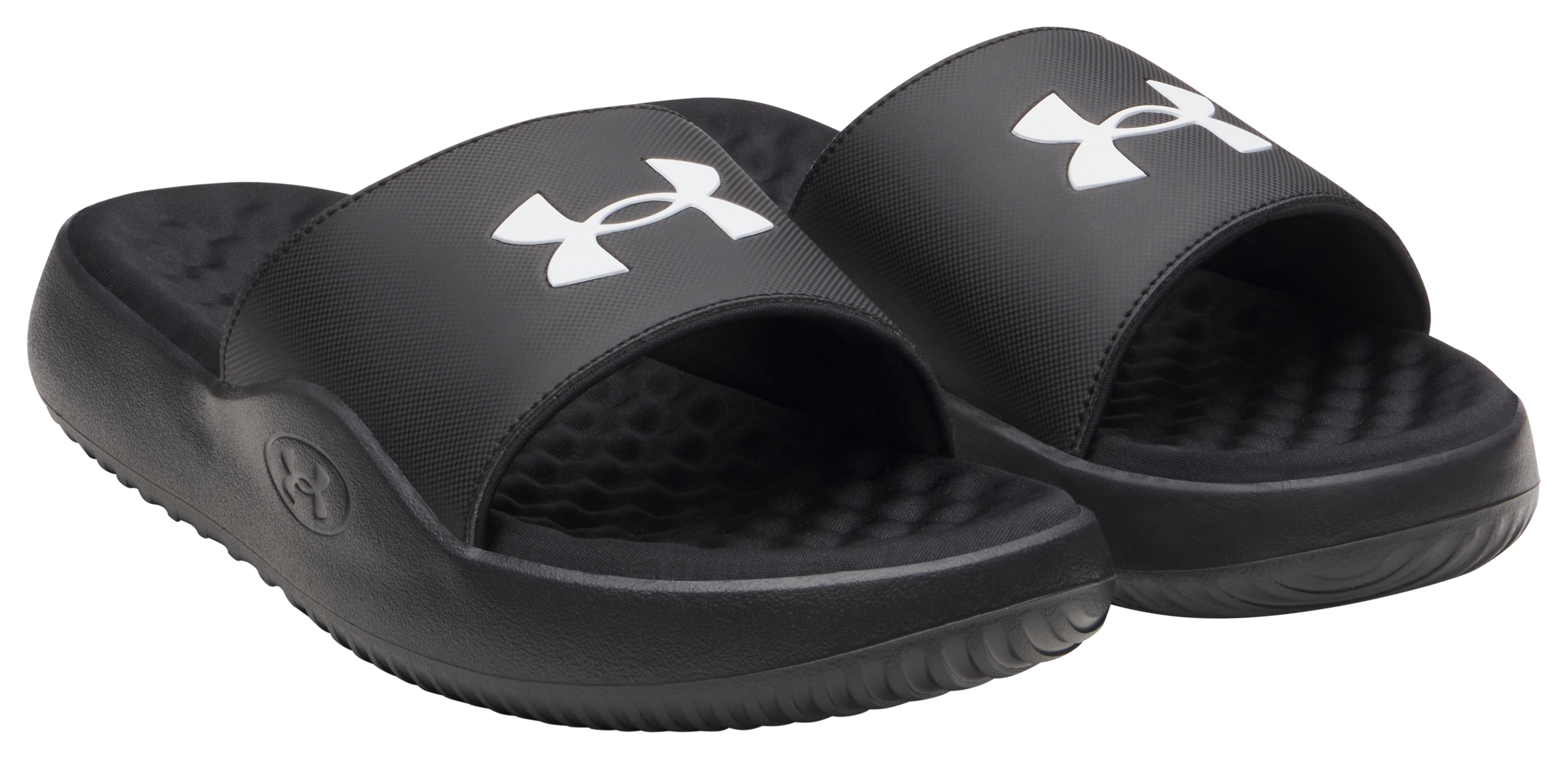 Image of Under Armour Ignite Pro 8 Fixed-Strap Slides for Men - Black