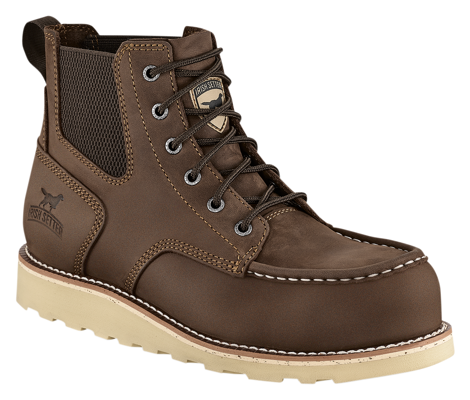 Image of Irish Setter Pipestone Steel-Toe Chelsea Wedge Work Boots for Men - Brown