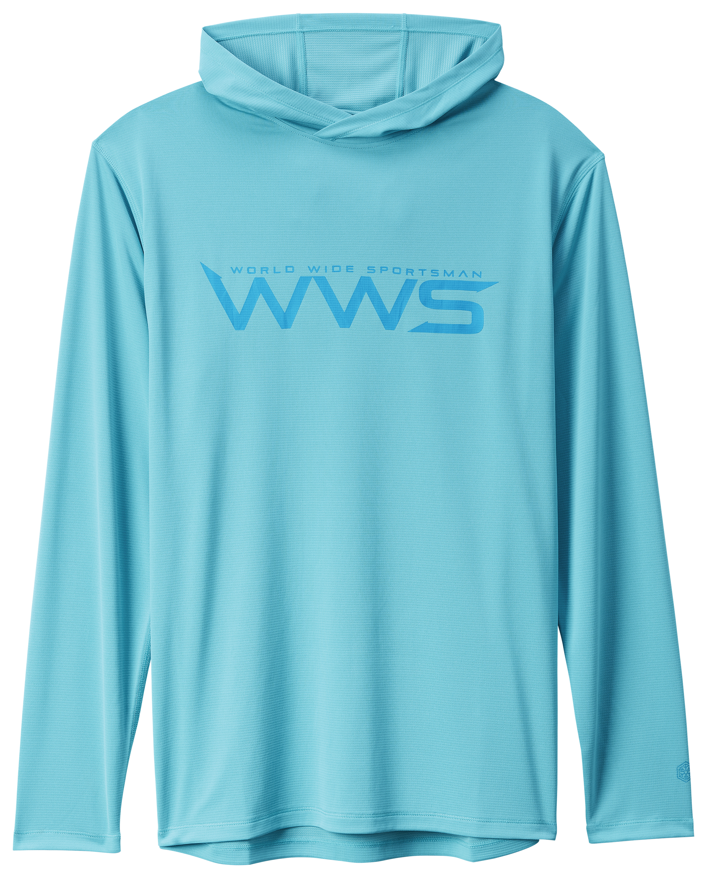 Image of World Wide Sportsman 3D Cool Logo Long-Sleeve Hoodie - Coastal Waters