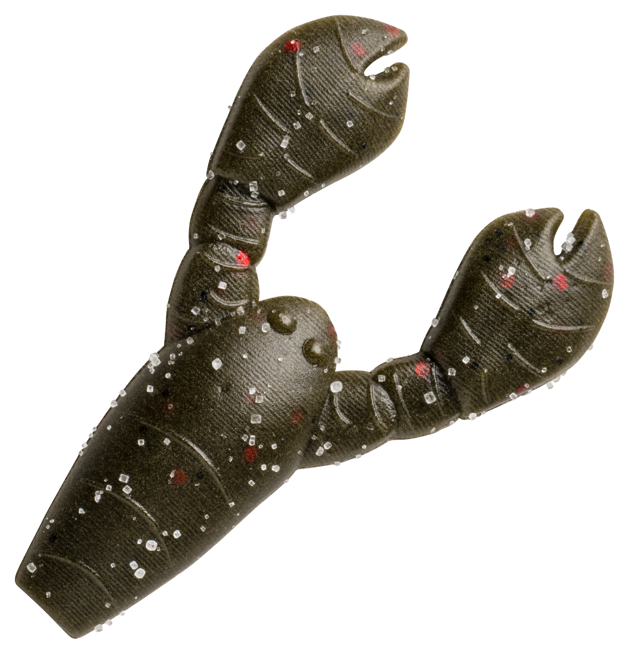 Image of "Great Lakes Finesse Snack Craw - Green Pumpkin Red Flake - 1.7"""