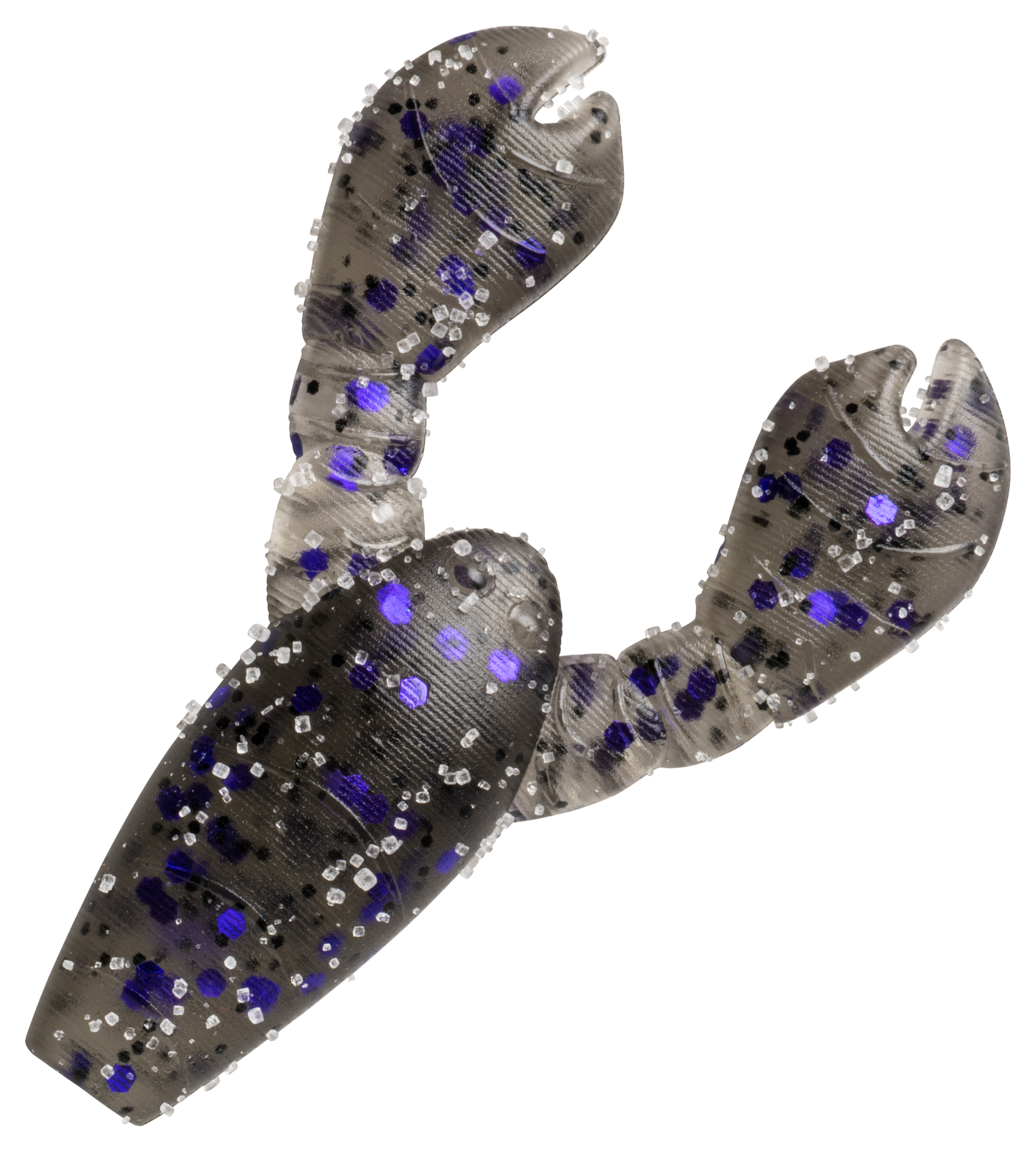 Image of "Great Lakes Finesse Snack Craw - Smoke Clear Purple Flake - 1.7"""