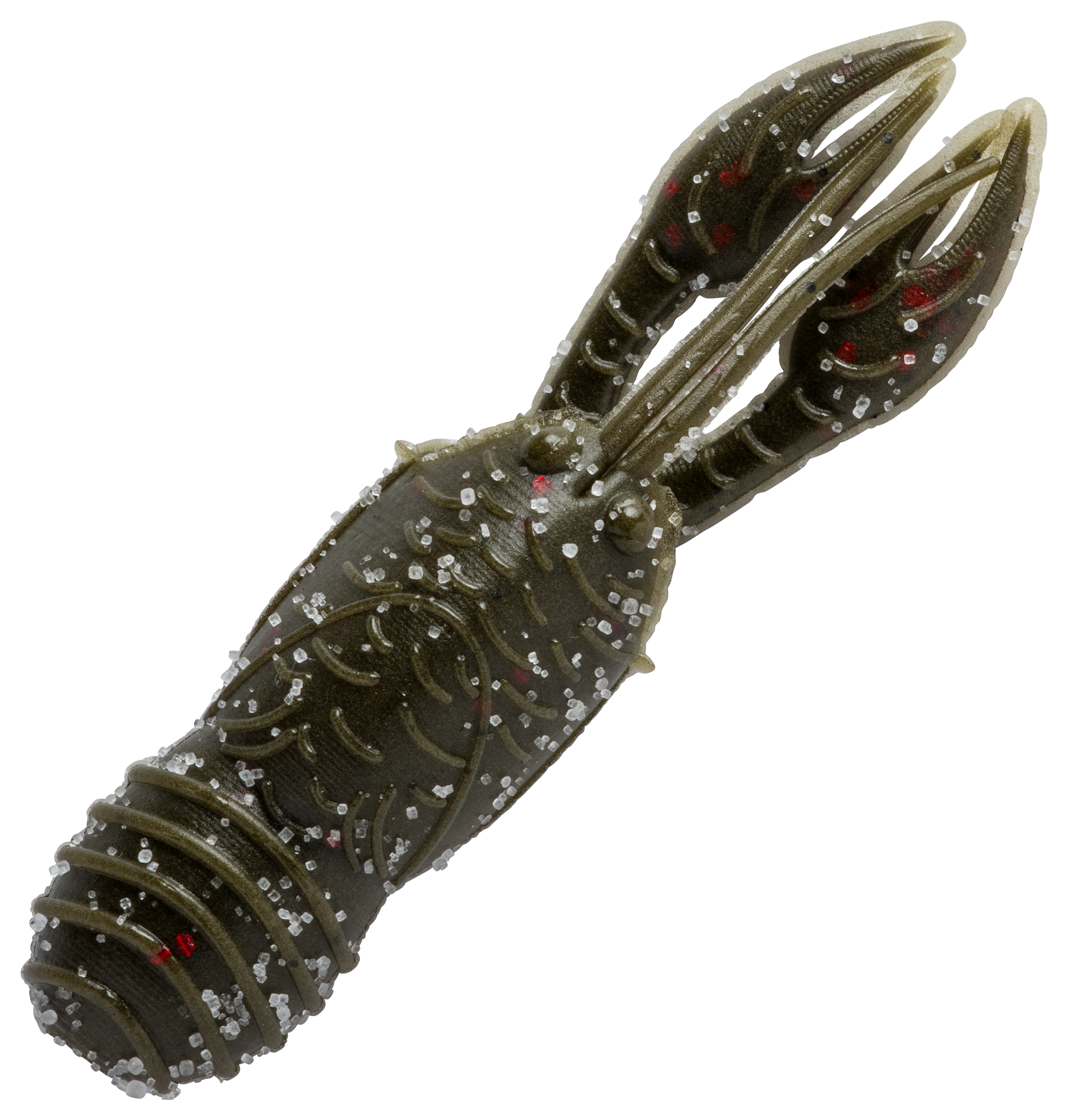 Image of "Great Lakes Finesse Juvy Craw - Green Pumpkin/Red Flake - 2"""