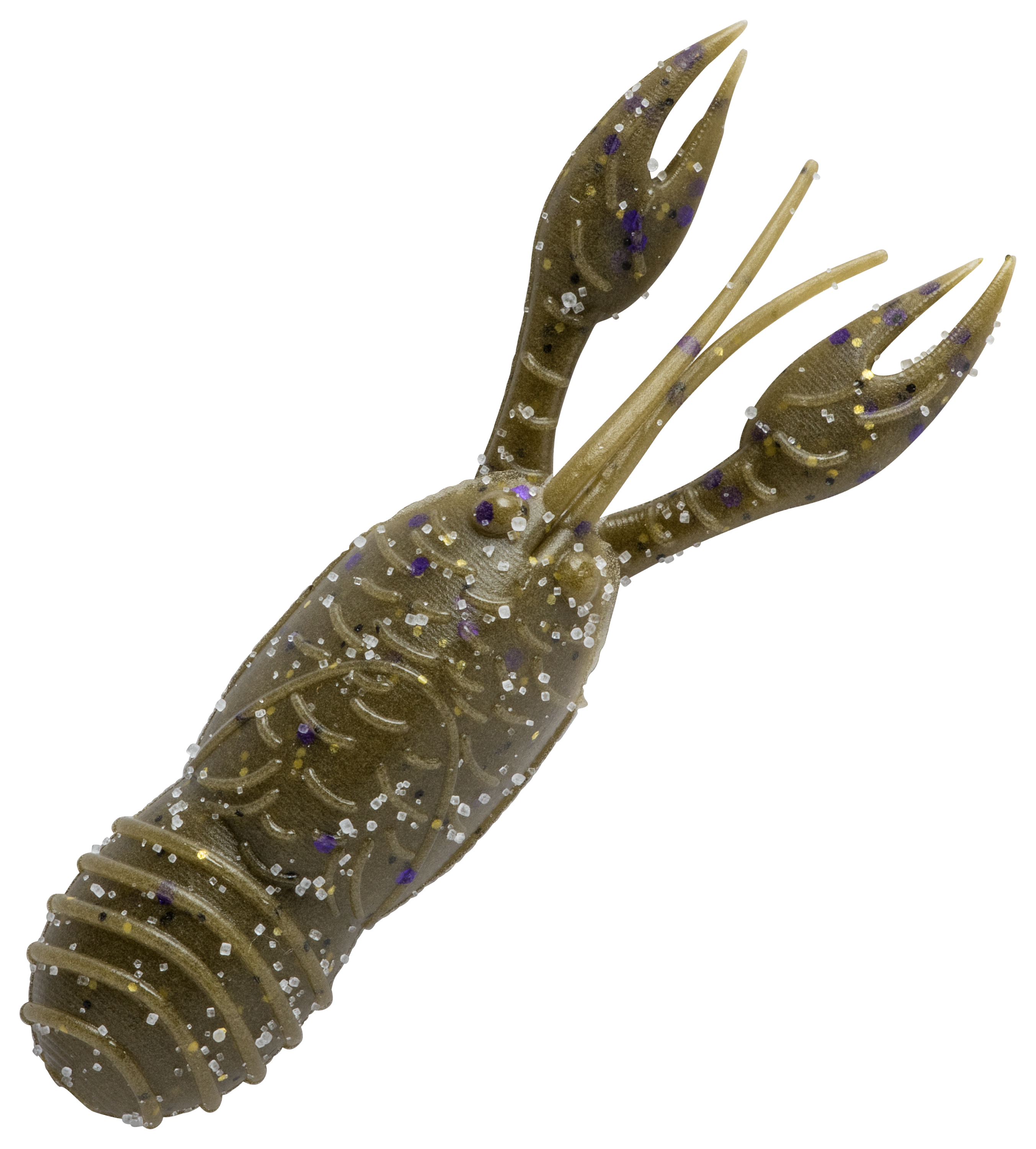 Image of "Great Lakes Finesse Juvy Craw - Green Pumpkin/Purple Flake - 2"""