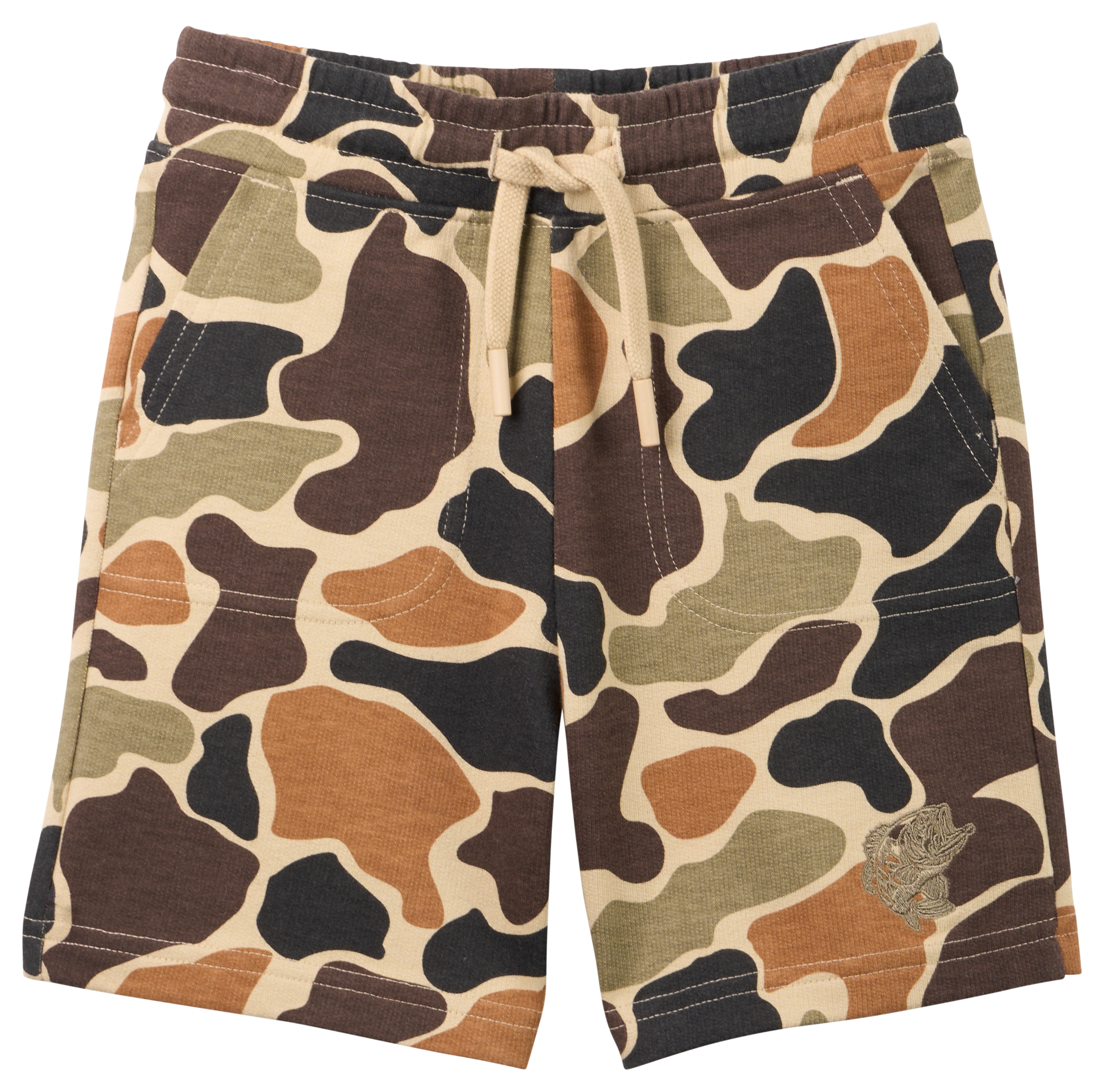 Image of Bass Pro Shops Terry Shorts for Toddlers - Woodland Olive - 3T