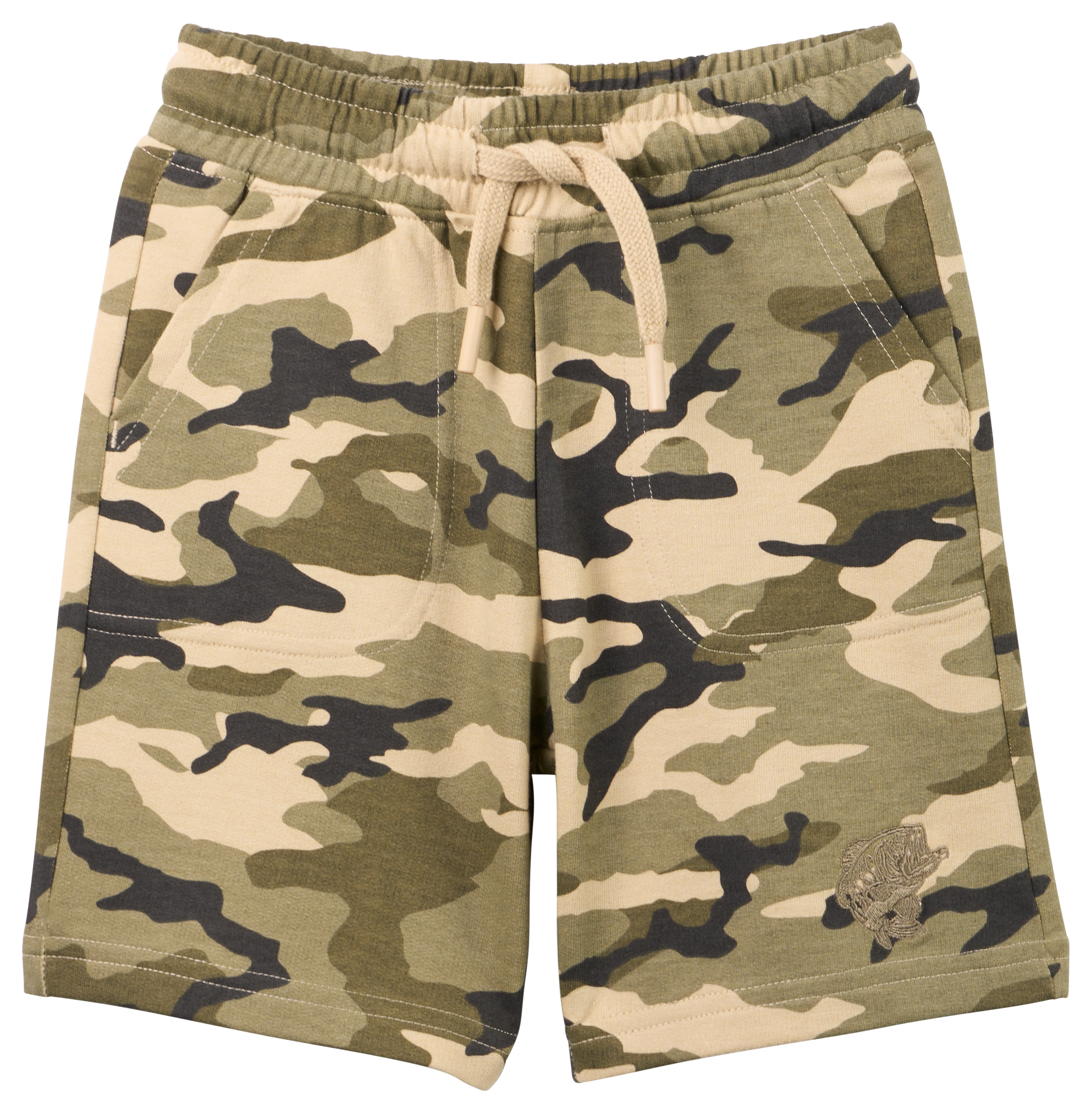 Image of Bass Pro Shops Terry Shorts for Toddlers - Olive Camo