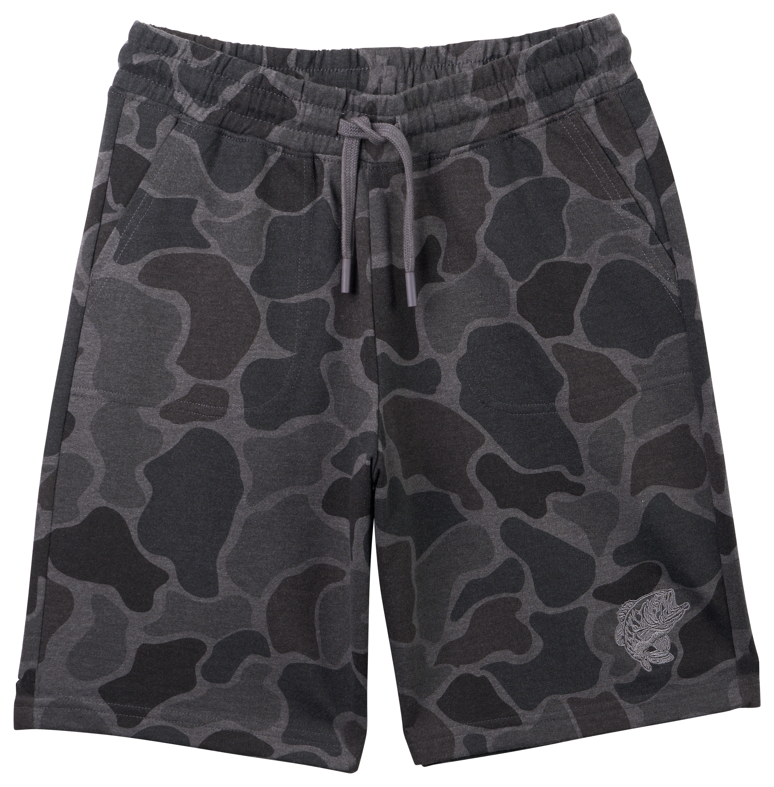 Image of Bass Pro Shops Logo Shorts for Kids - Woodland Black - M