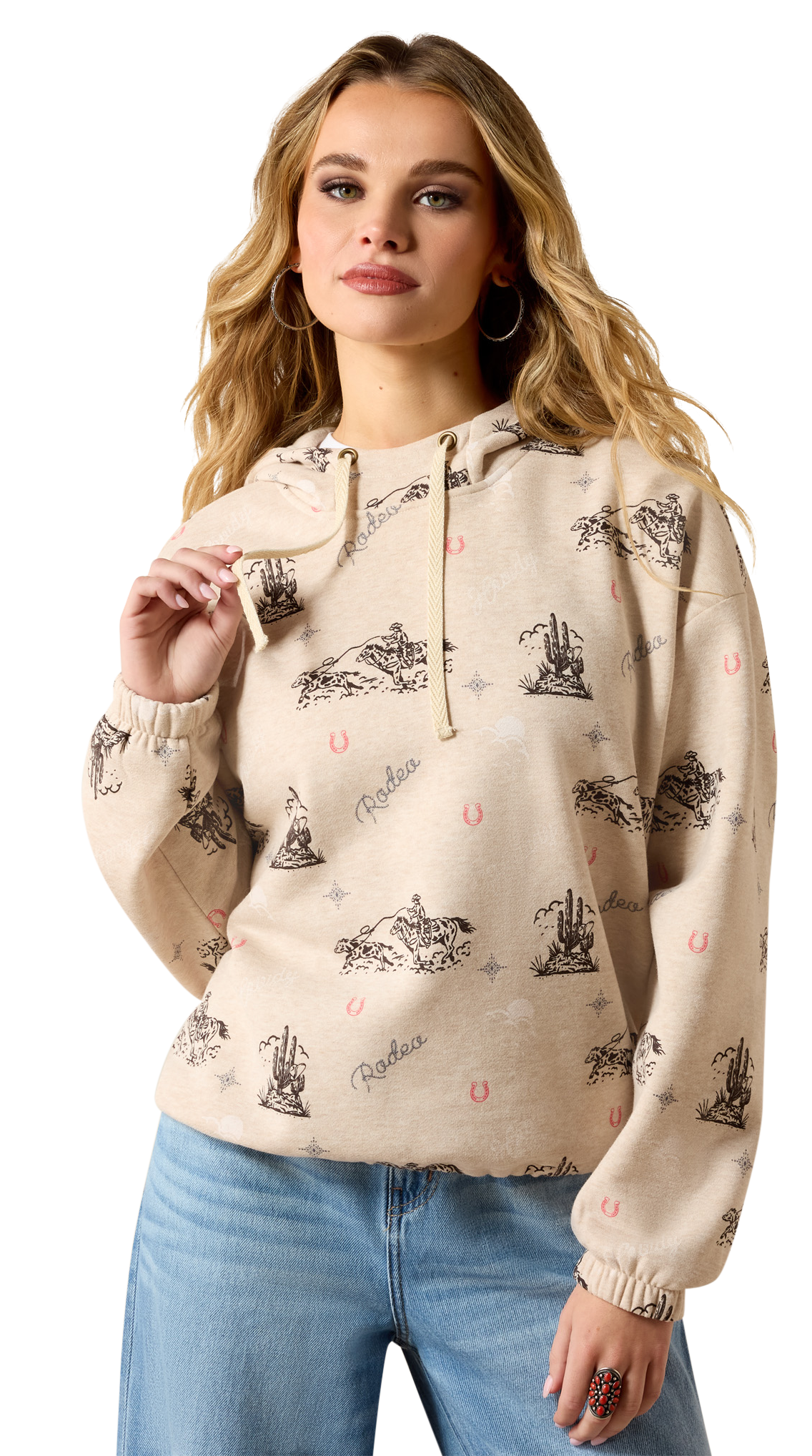 Image of Ariat Rodeo Essential Hoodie - Oatmeal Heather
