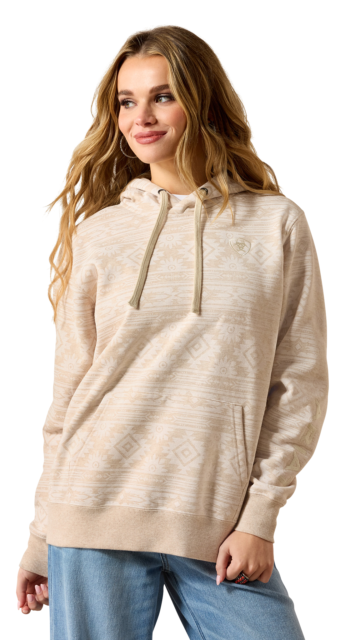 Image of Ariat Logo 2.0 Long-Sleeve Hoodie - Khaki Heather
