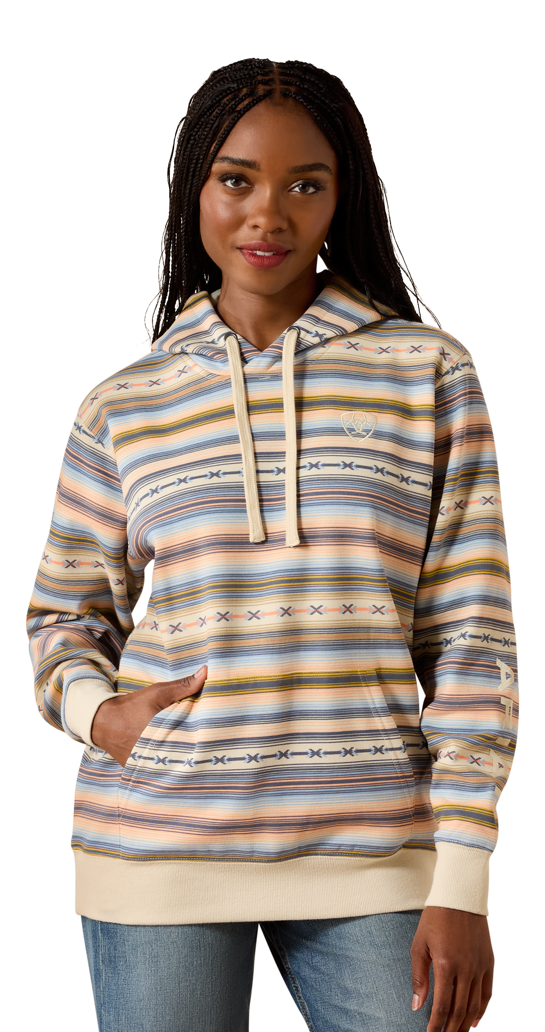 Image of Ariat Logo 2.0 Long-Sleeve Hoodie - Multicolor Serape