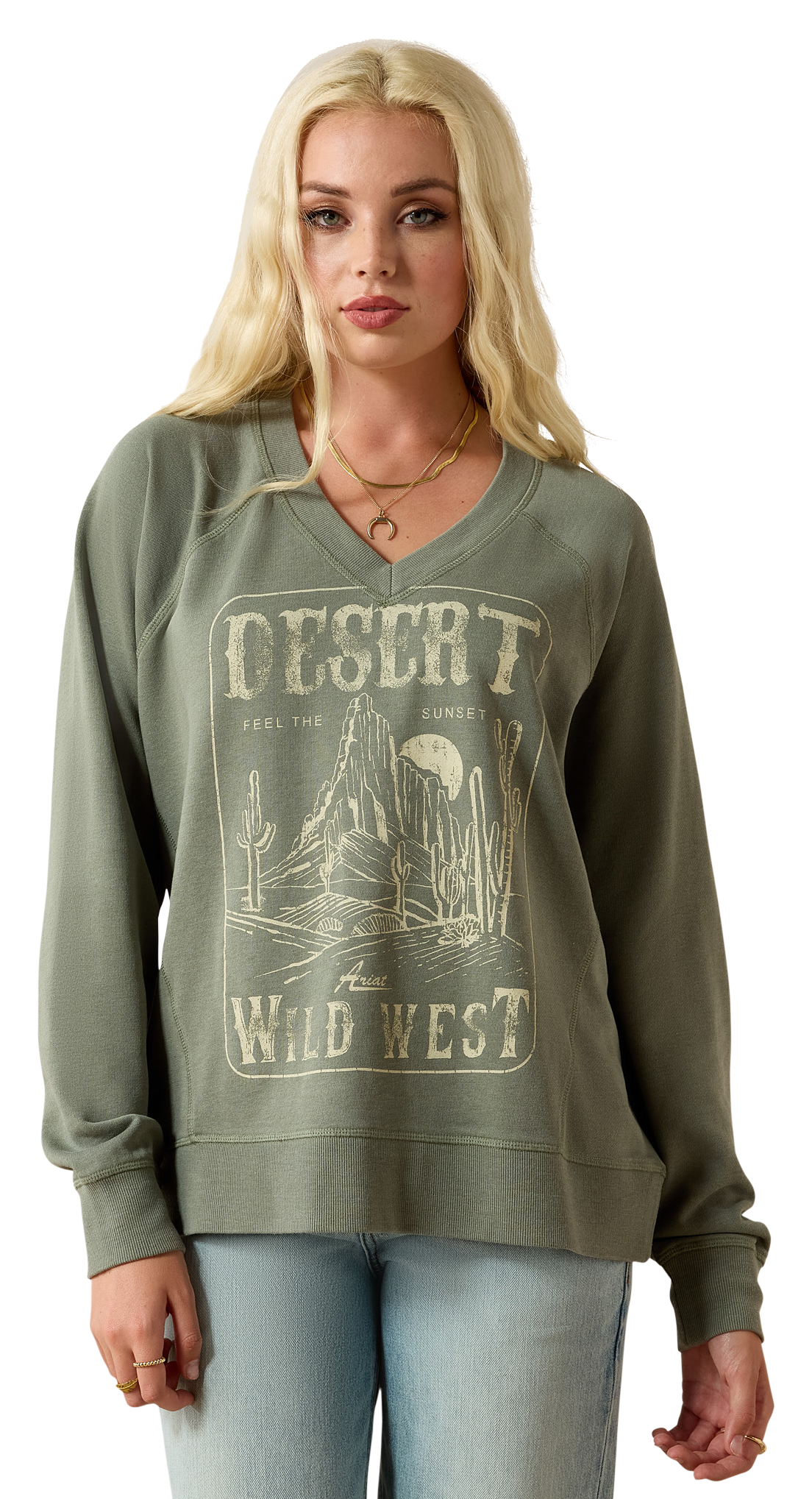 Image of Ariat Victoria Desert Graphic Sweatshirt - Sea Spray