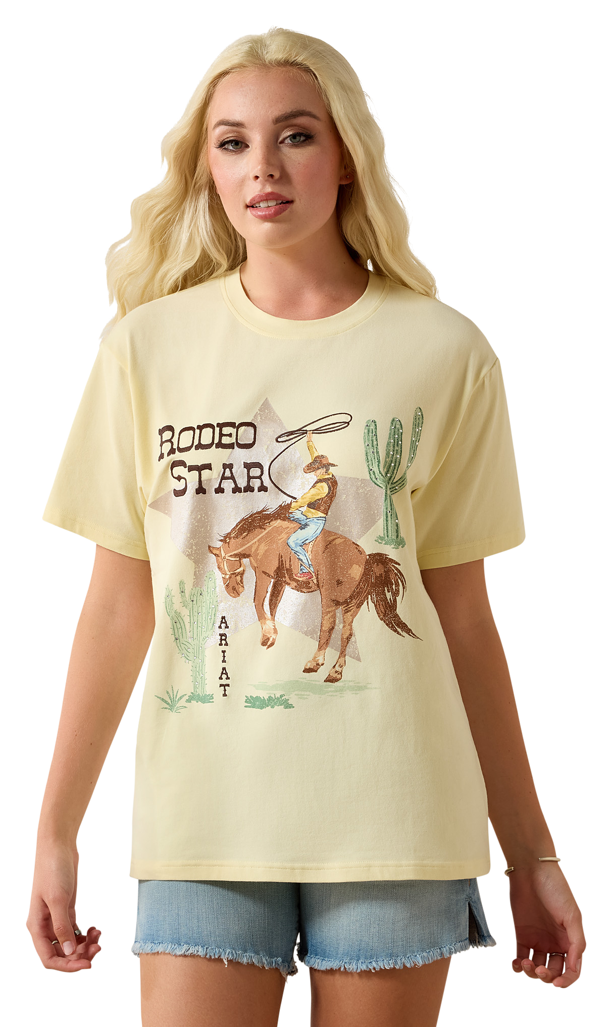 Image of Ariat Rodeo Star Boyfriend Short-Sleeve T-Shirt - Pear Sorbet
