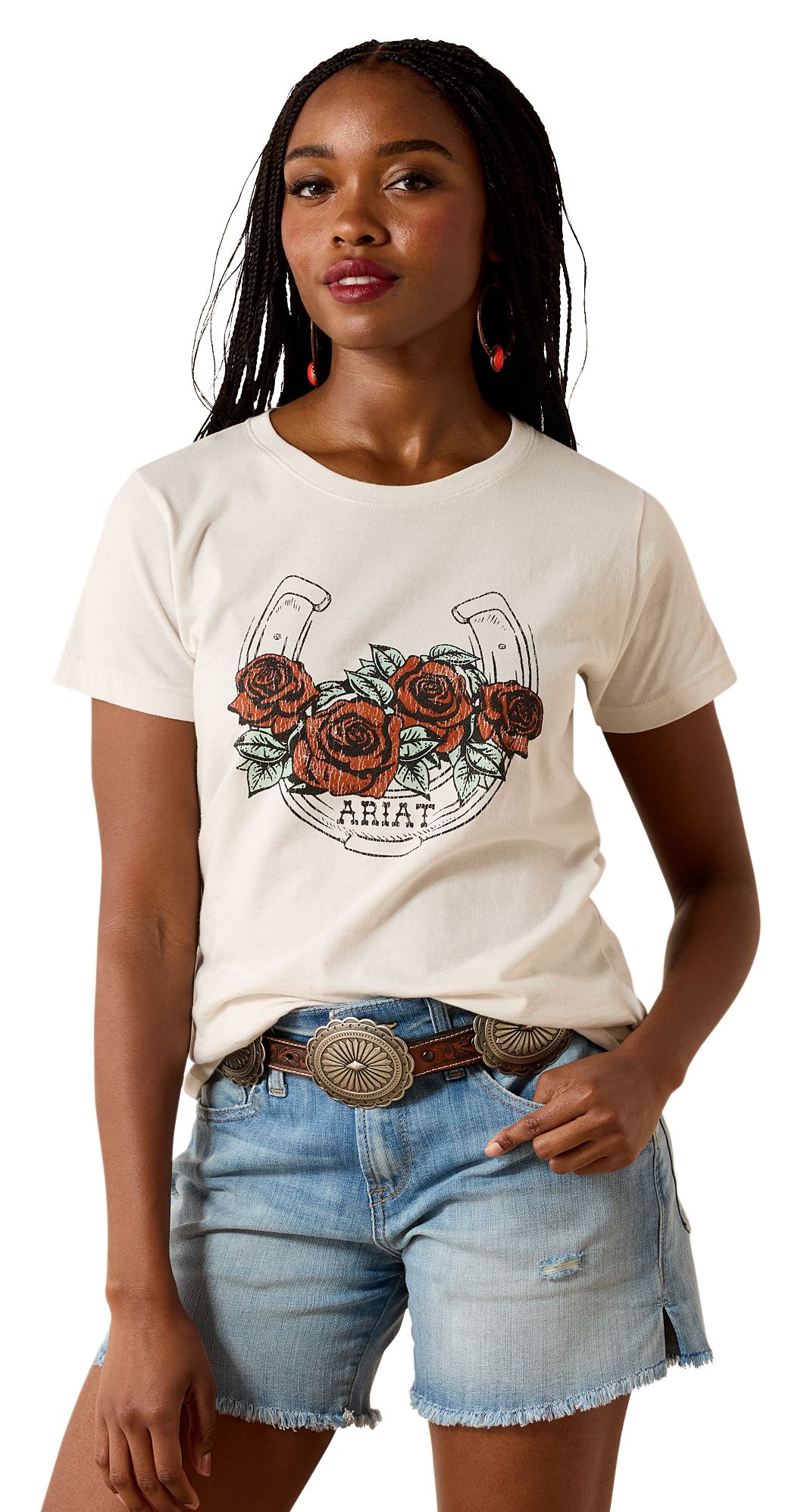 Image of Ariat Vintage Rose Graphic Short-Sleeve T-Shirt - Natural