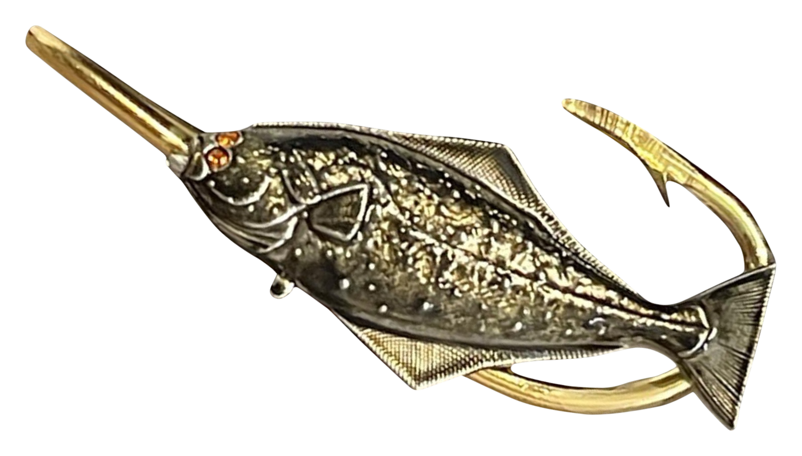 Image of Hookits Halibut Fishing Hook Hat Pin Clip