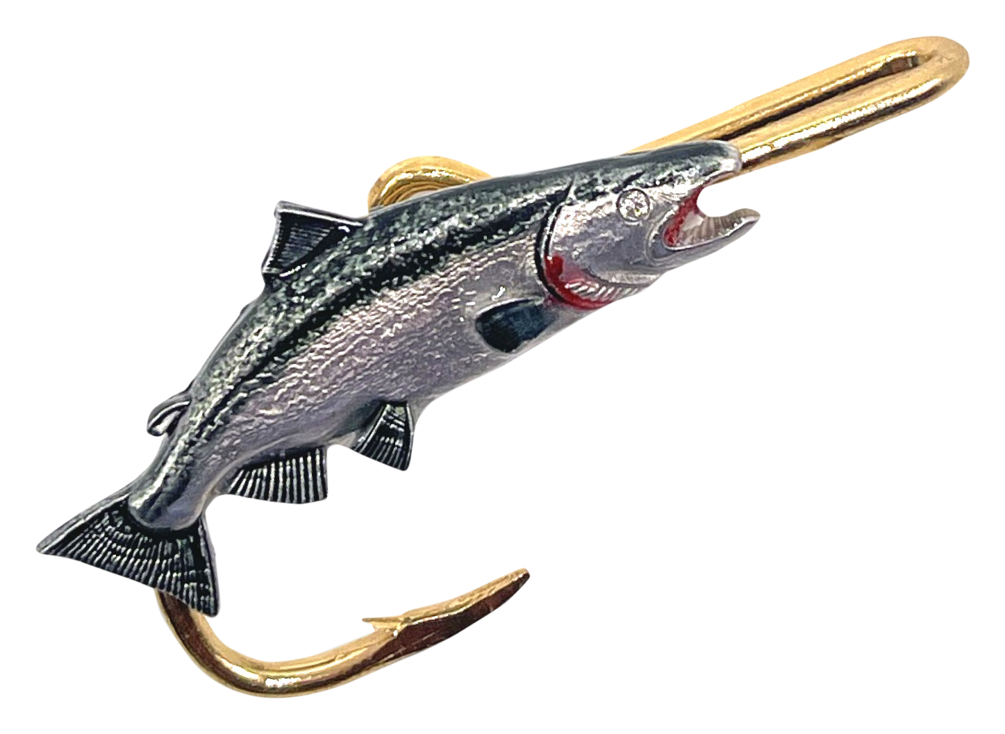 Image of Hookits King Salmon Fishing Hook Hat Pin Clip
