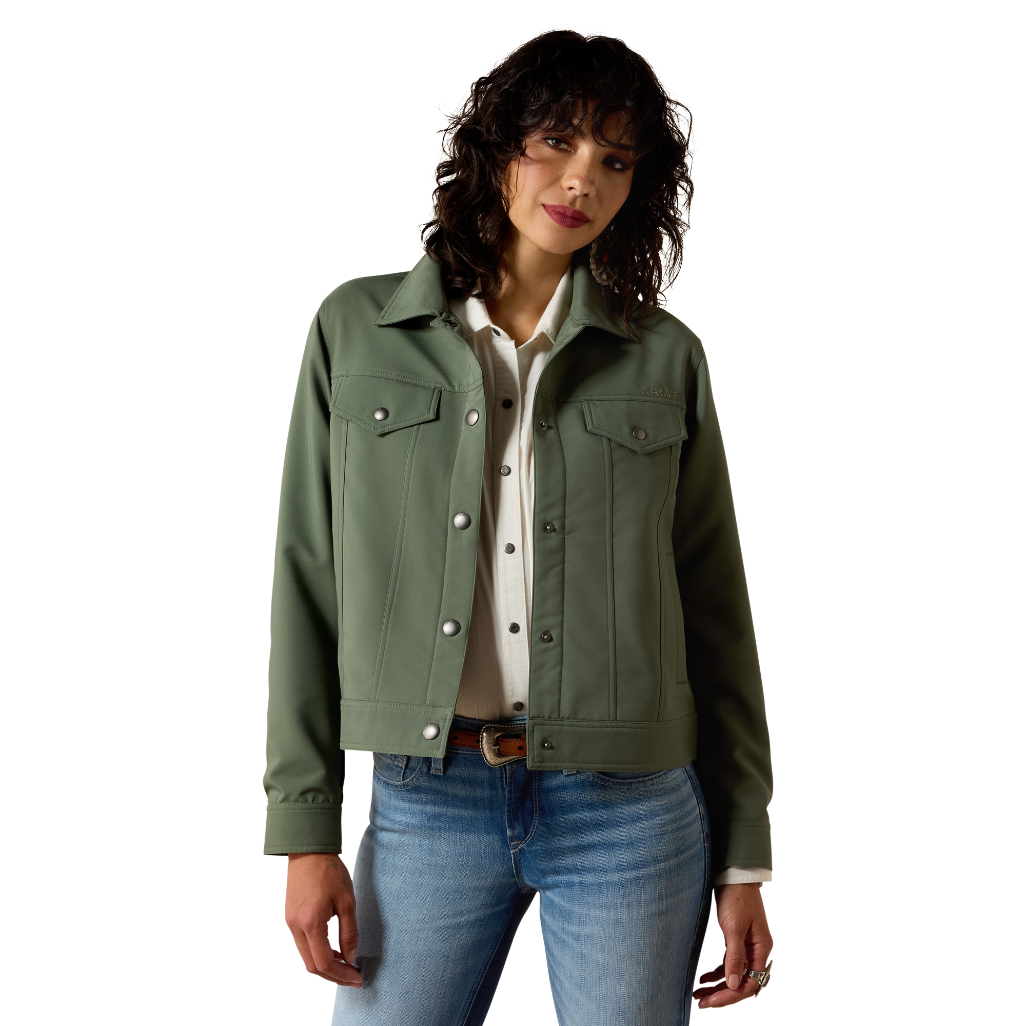 Women's Wagoner Lightweight Jacket in Duck Green Polyester, Size: Medium by Ariat