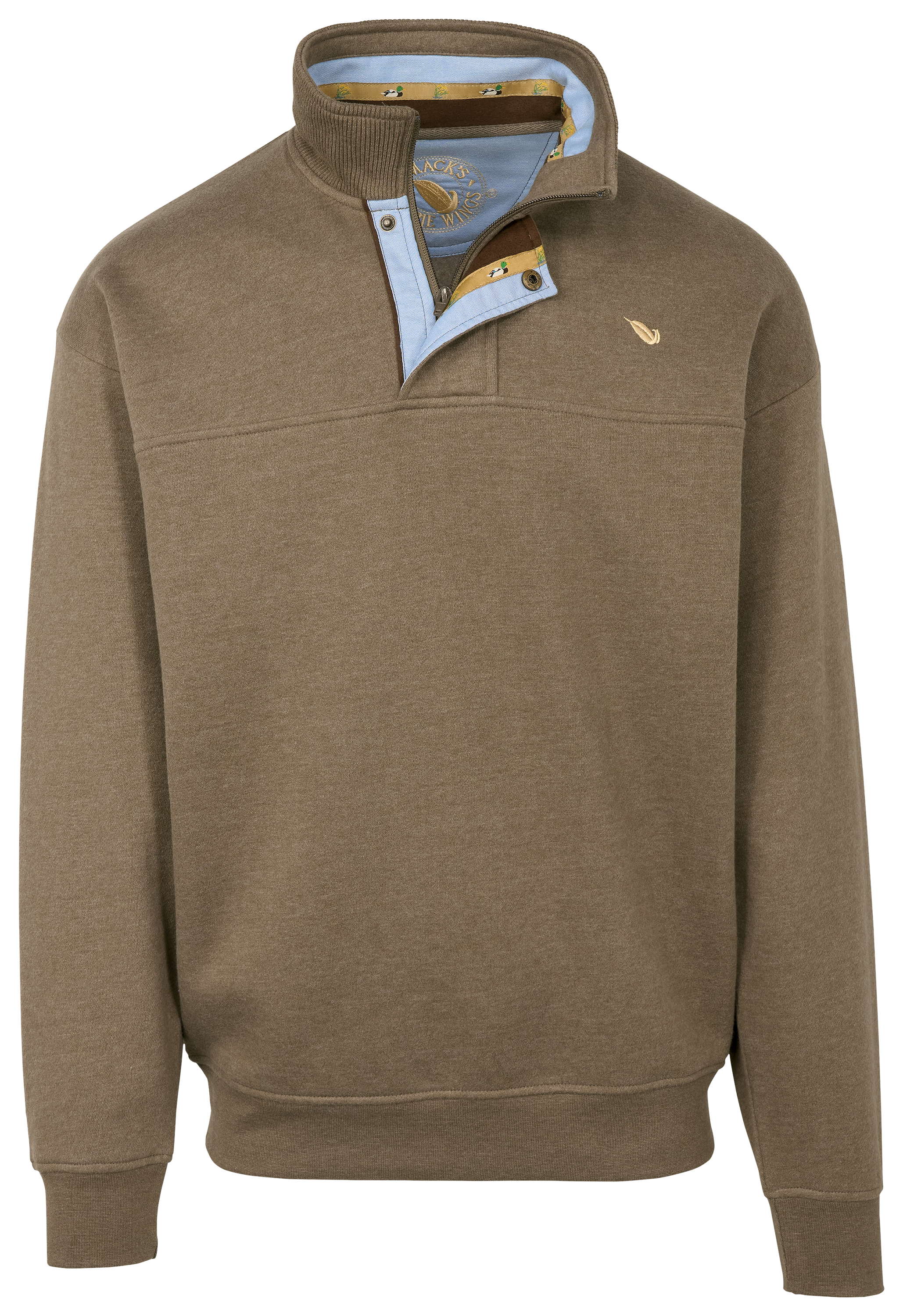 Image of Mack's Prairie Wings Buckingham Fleece Quarter-Zip Sweatshirt for Men - Brown - L