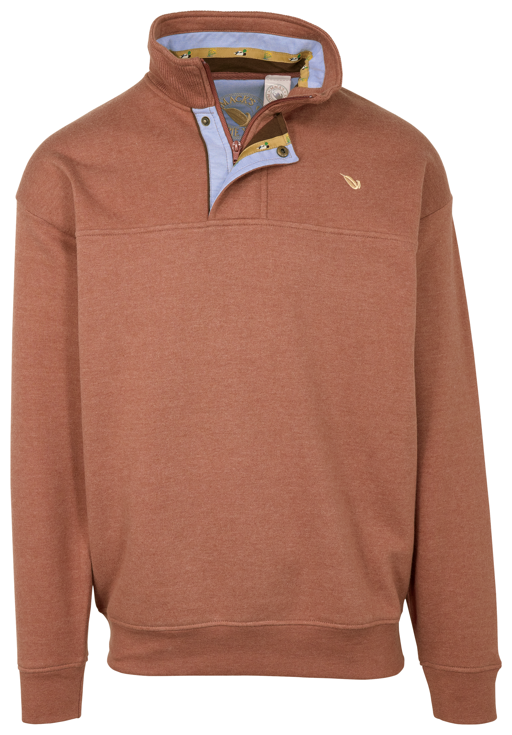 Image of Mack's Prairie Wings Buckingham Fleece Quarter-Zip Sweatshirt for Men - Rust - M