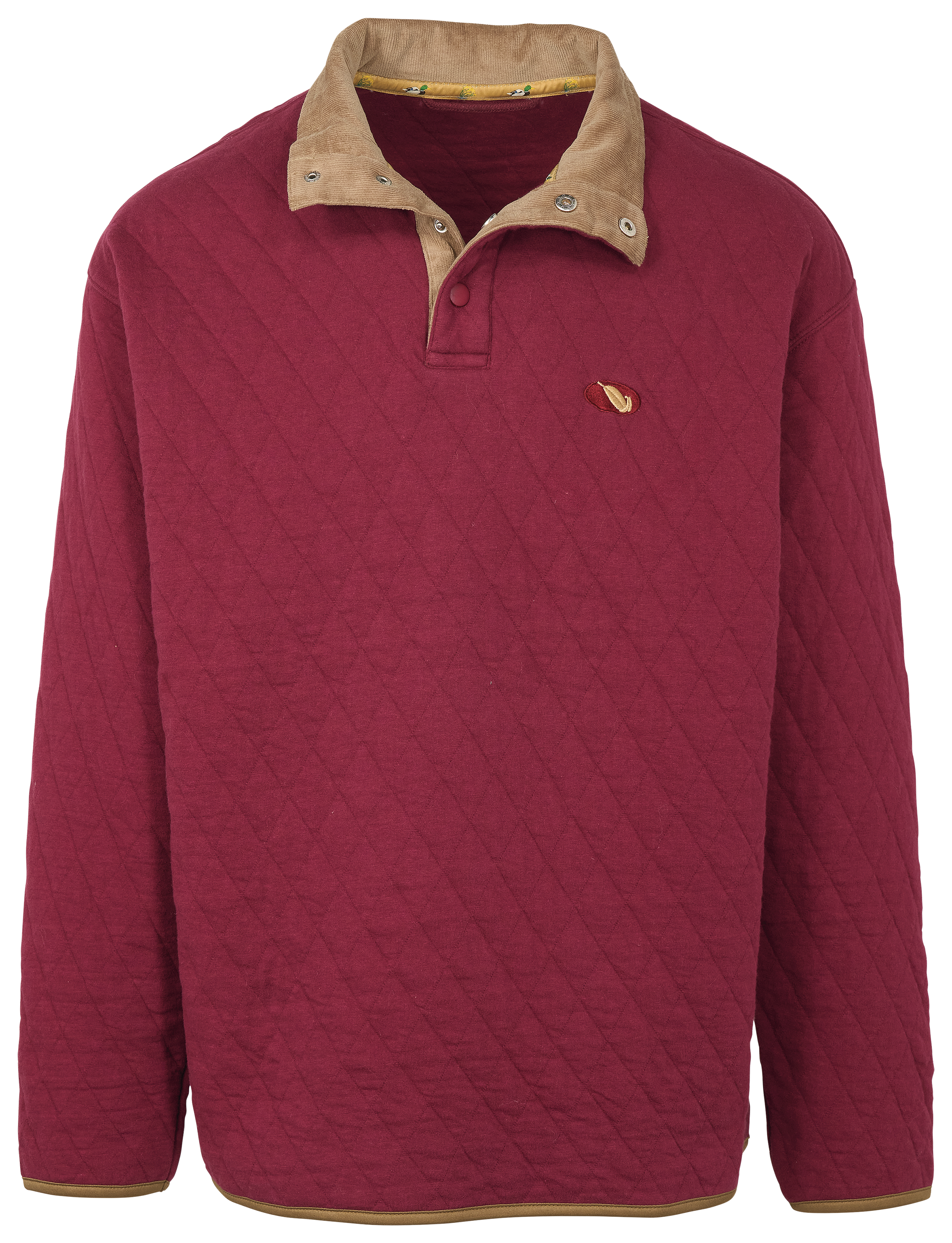 Image of Mack's Prairie Wings Quilted Boondock Pullover for Men - Maroon