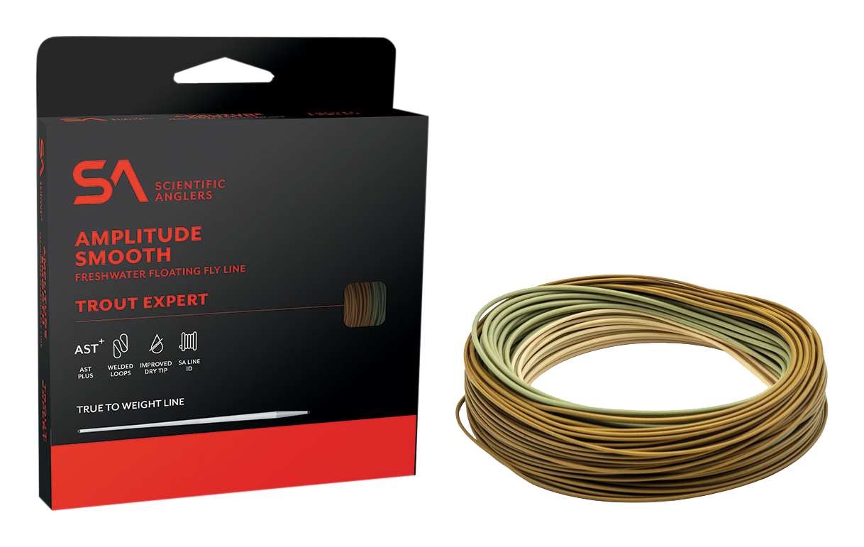 Image of Scientific Anglers Amplitude Smooth Trout Expert Fly Line - Leather/Sage Green/Buckskin - 90' - 4