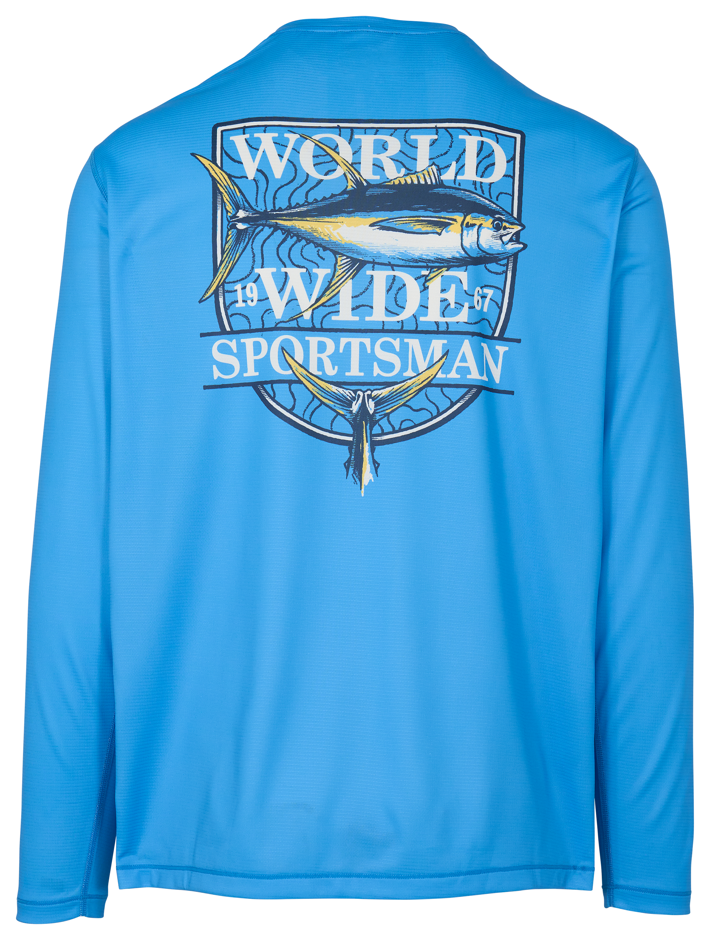 Image of World Wide Sportsman XX Tuna 3D Cool Graphic Long-Sleeve Shirt - Azure Blue