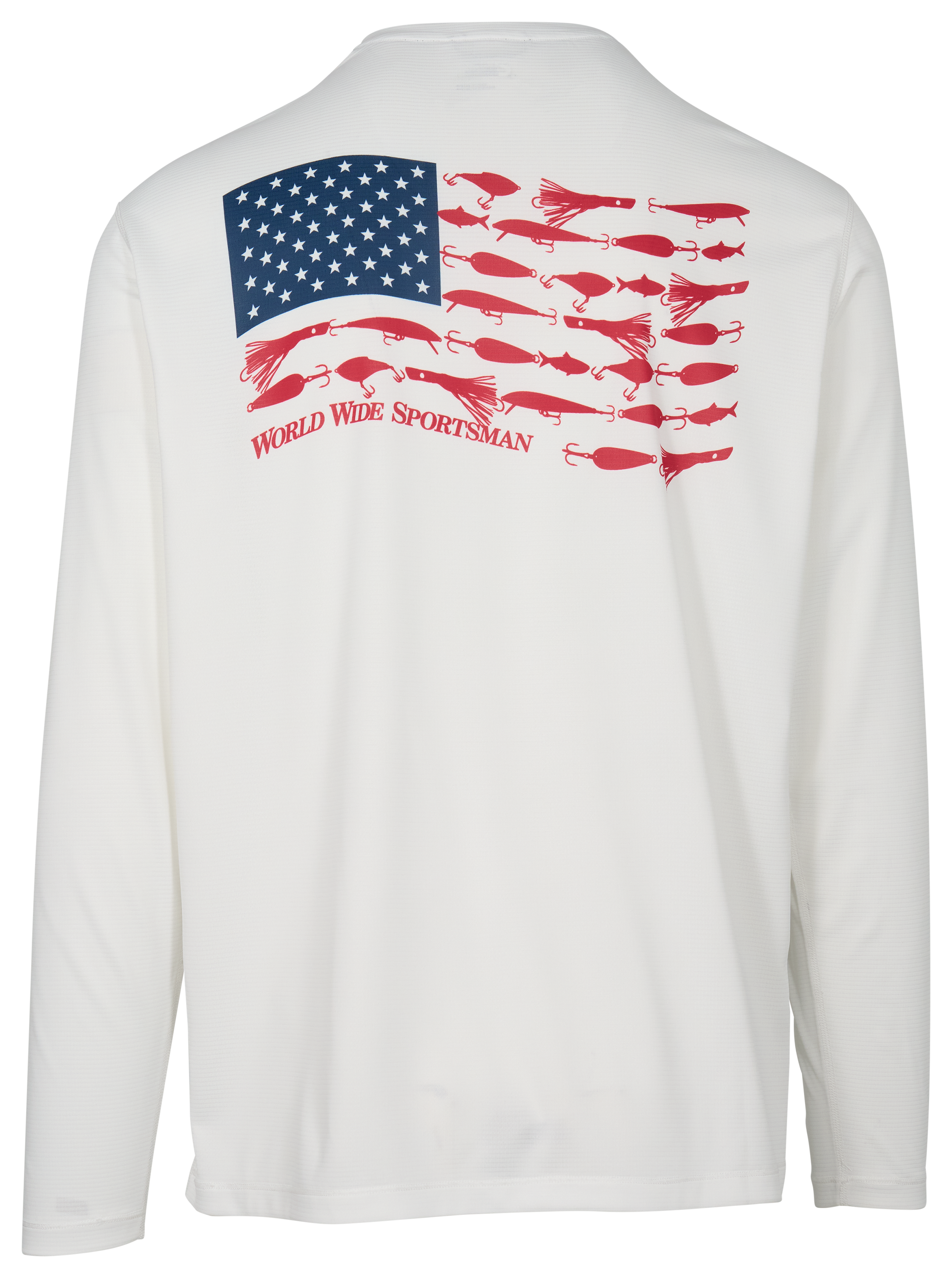 Image of World Wide Sportsman 3D Cool Lure Flag Graphic Long-Sleeve Shirt - Bright White/Flag