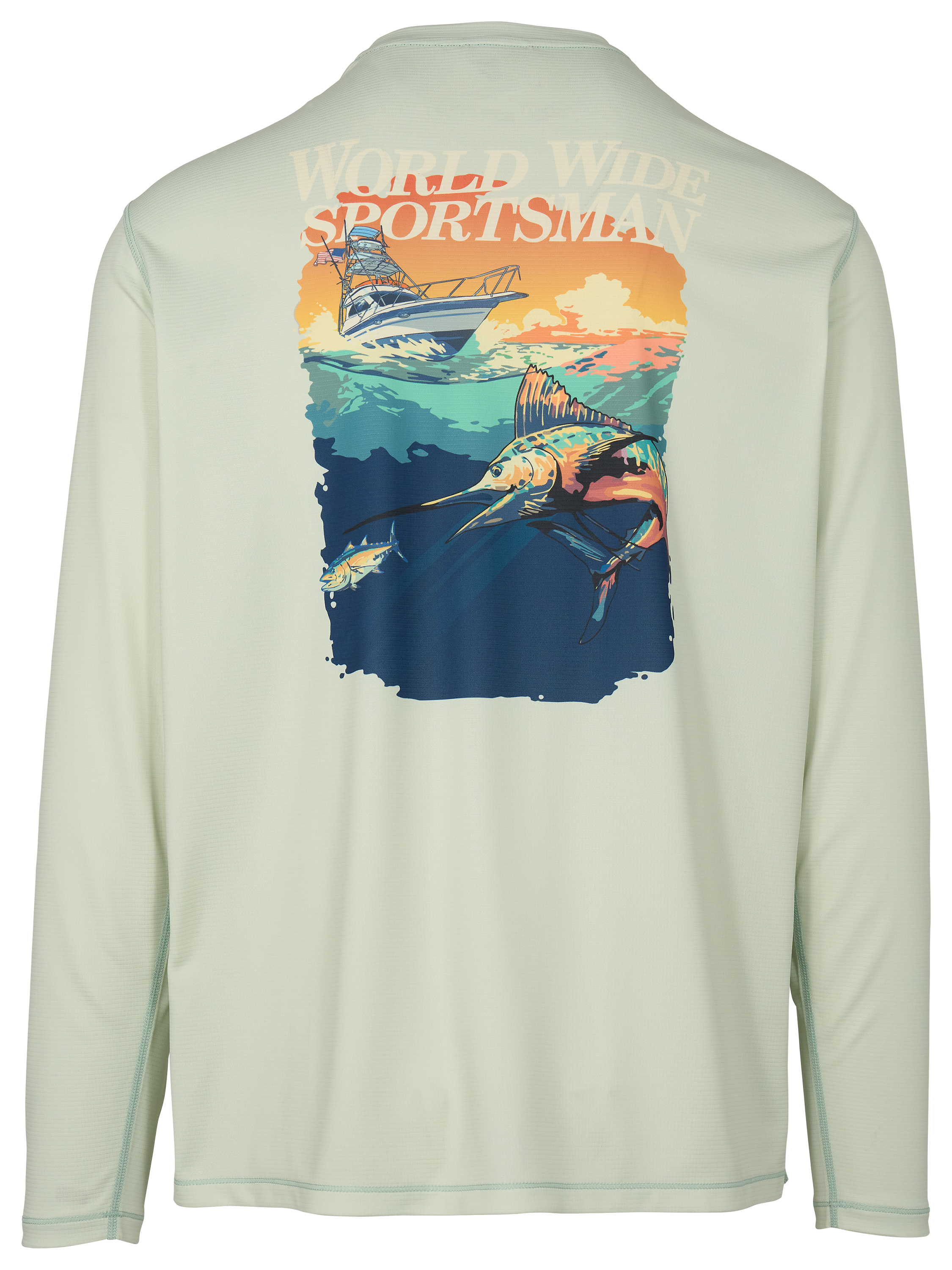 Image of World Wide Sportsman 3D Cool Marlin Graphic Long-Sleeve Shirt - Pale Green
