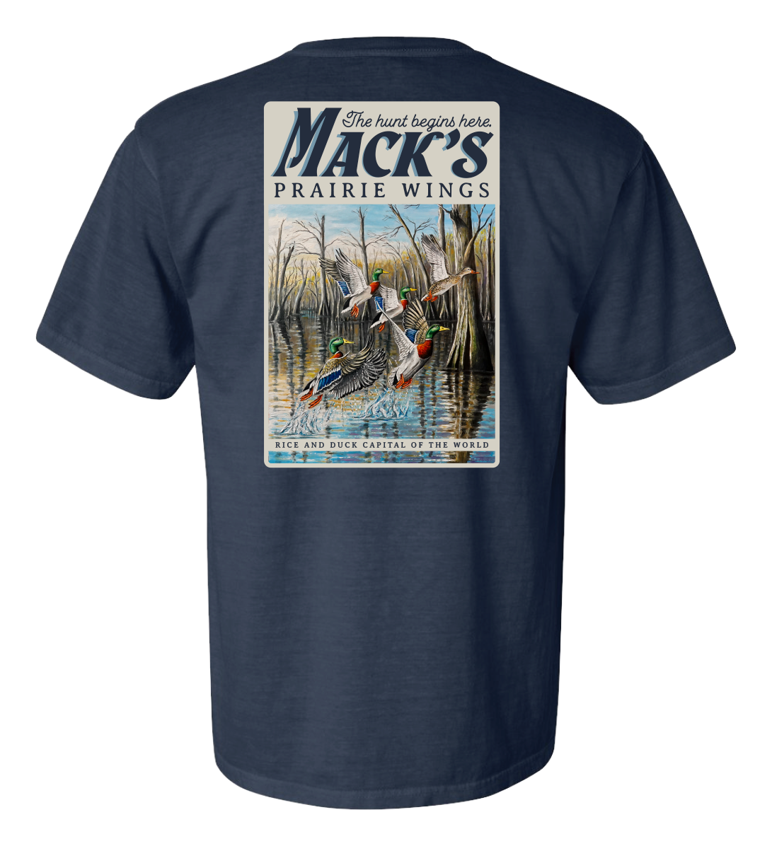 Image of Mack's Prairie Wings Blue Sky Day Short-Sleeve T-Shirt - Midnight