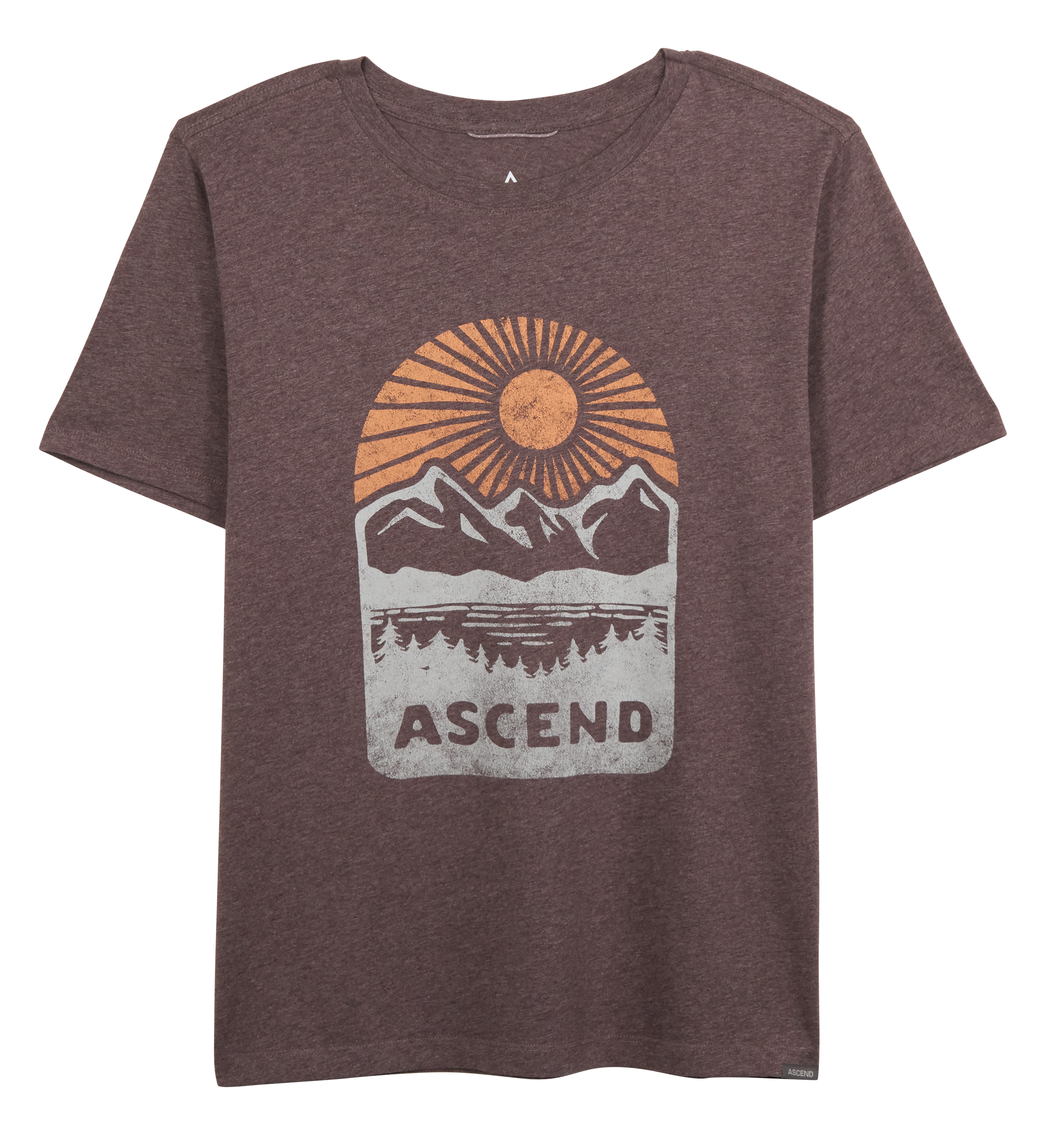 Image of Ascend Organic Circular Sun Graphic Short-Sleeve T-Shirt - Moonscape Heather Mountain Tri