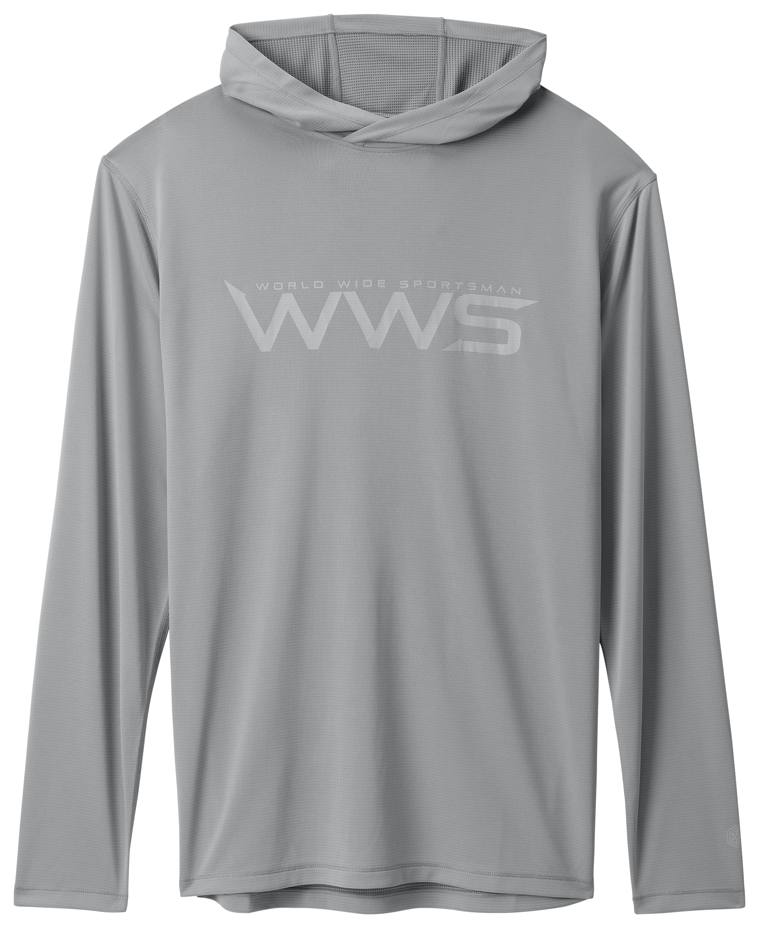 Image of World Wide Sportsman 3D Cool Logo Long-Sleeve Hoodie - Monument/HR