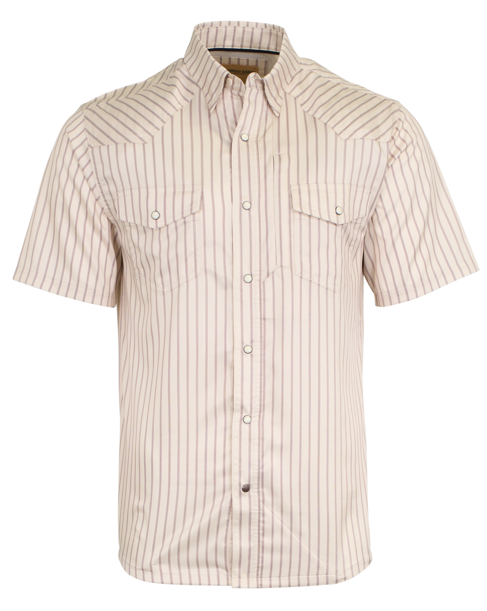 Image of RedHead Ranch Wyatt Snap-Front Short-Sleeve Shirt - Port Stripe