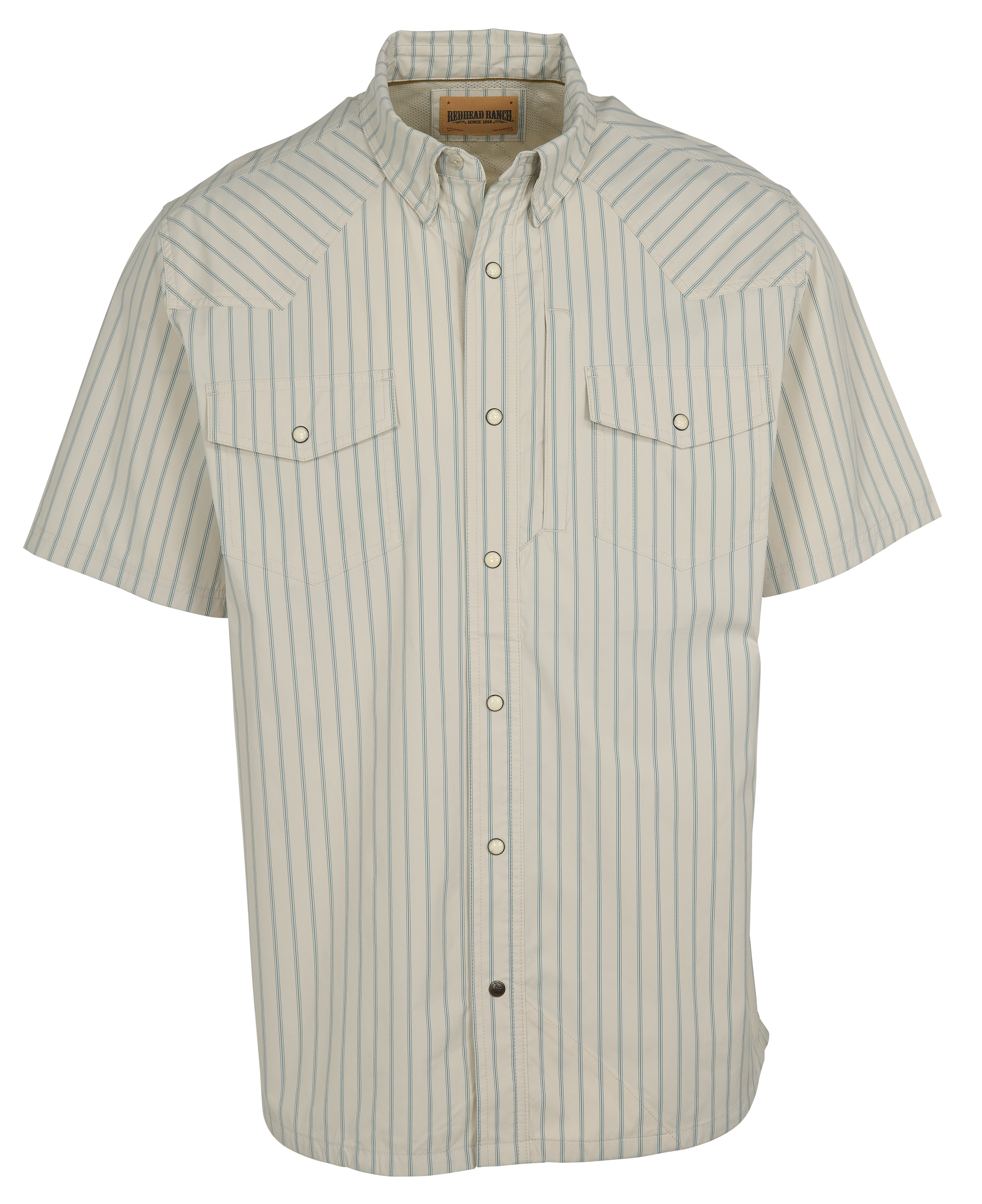 Image of RedHead Ranch Wyatt Snap-Front Short-Sleeve Shirt - Tidepool Stripe