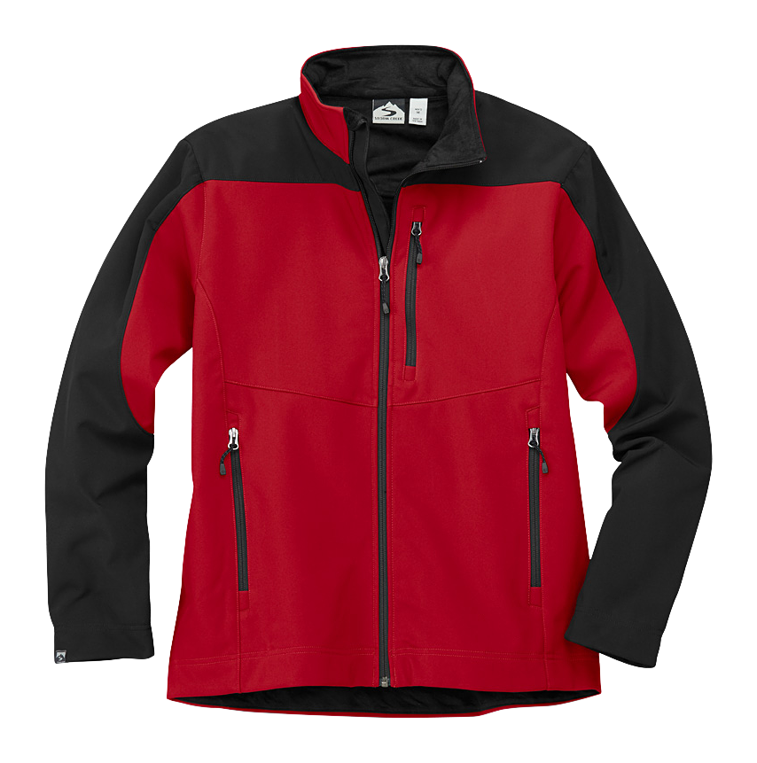 Image of Storm Creek Guardian Velvet-Lined Softshell Jacket for Men - Bright Red/Black - 2XLT