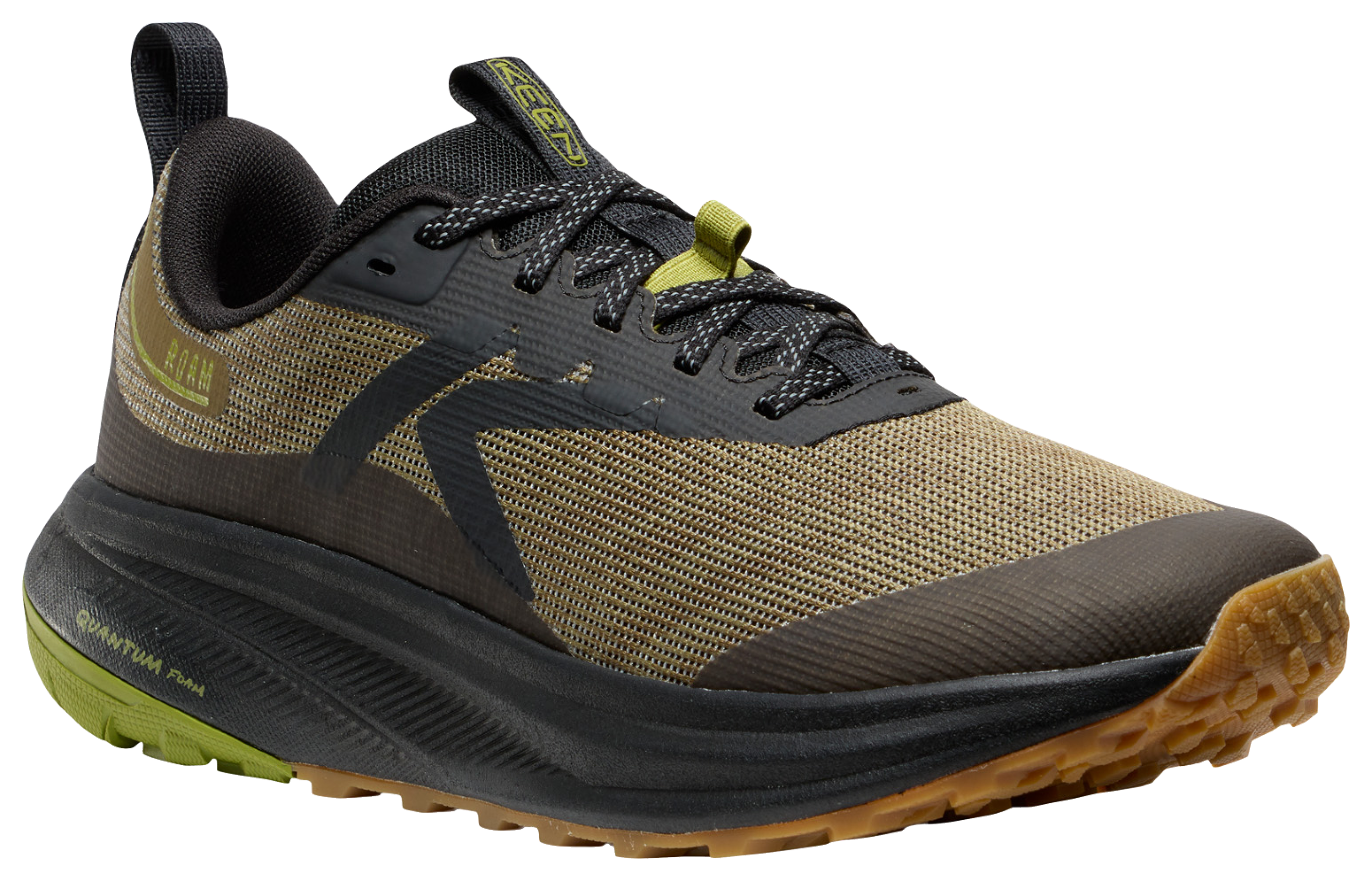 Image of KEEN Roam Trail Running Shoes for Men - Dark Olive/Golden Cypress