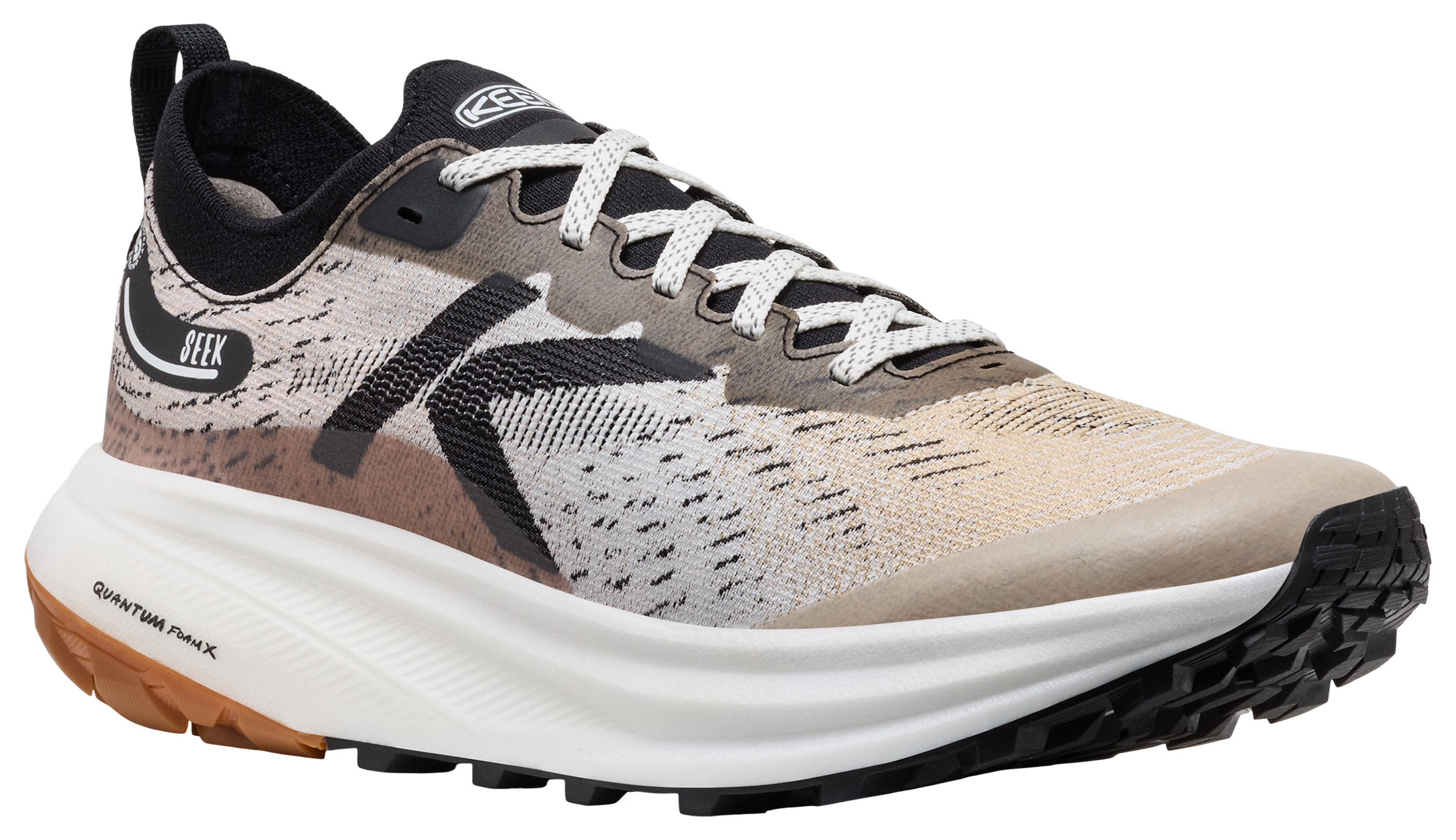 Image of KEEN Seek Trail Running Shoes for Men - Safari/Black - 10M