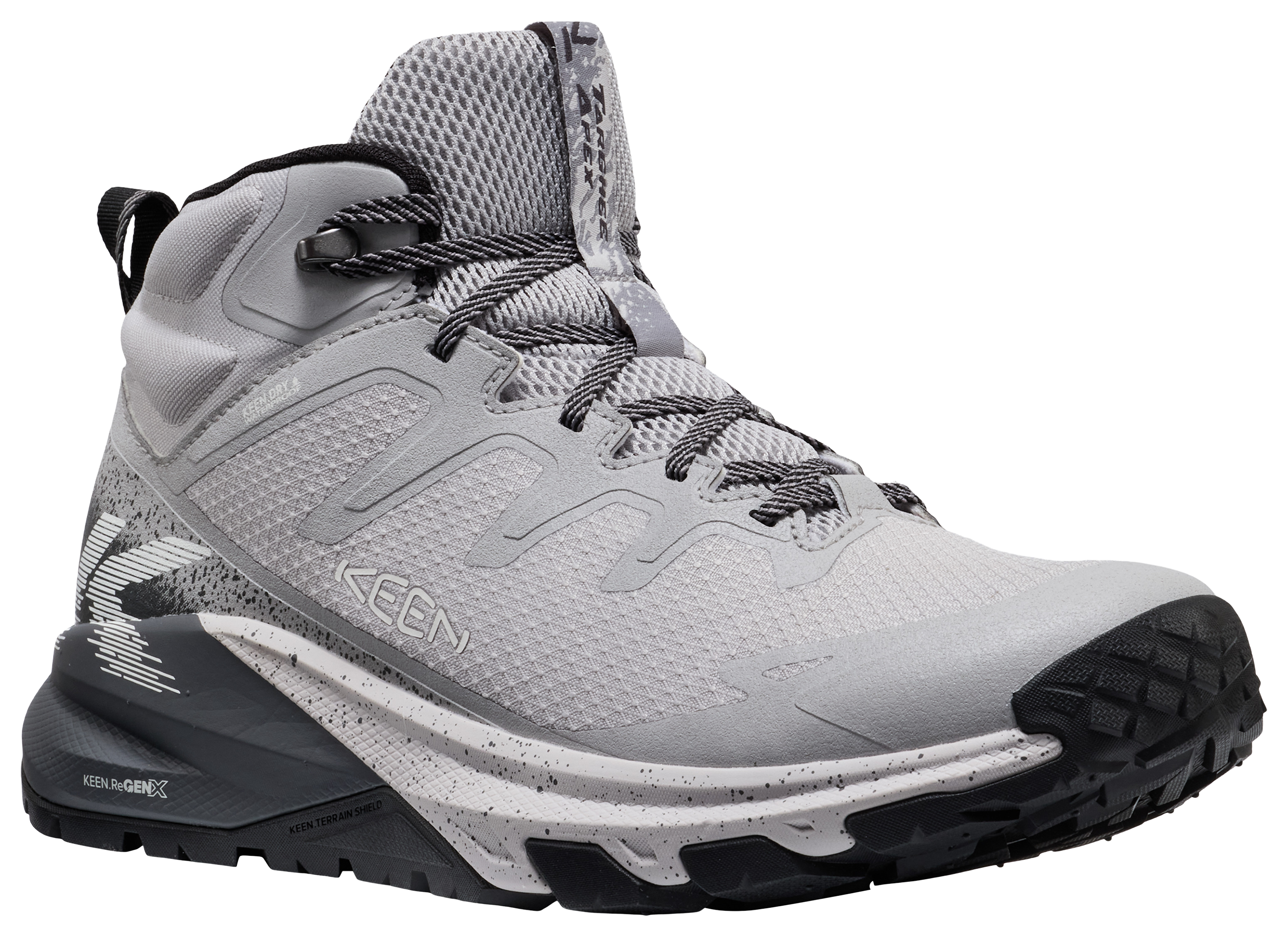 Image of KEEN Targhee Apex Mid Waterproof Hiking Boots for Men - Alloy/Black - 10.5M