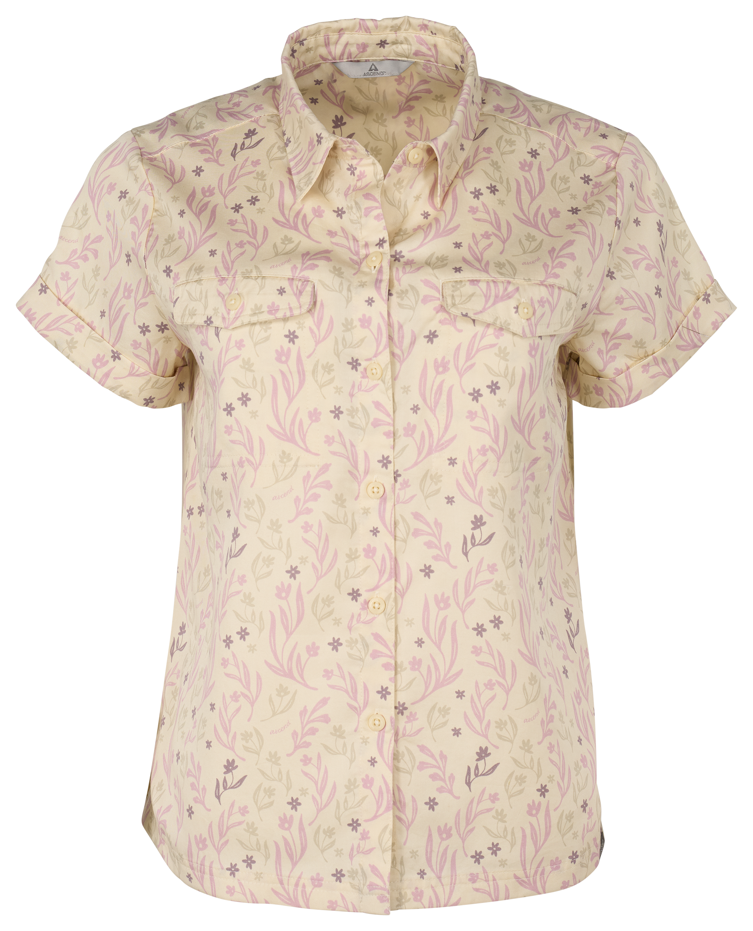 Image of Ascend Camp Printed Button-Down Short-Sleeve Shirt - Bone White Wildflower - M