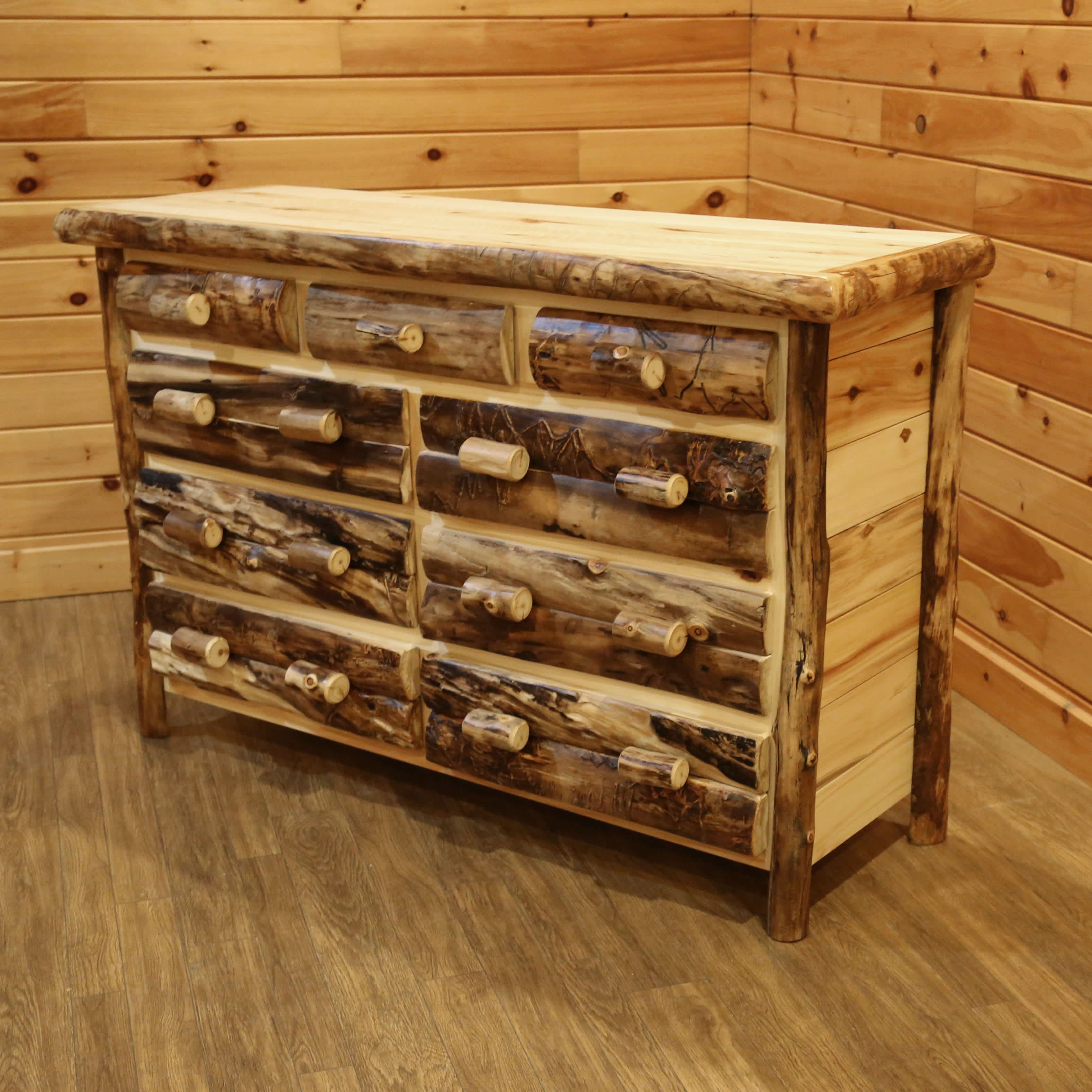 Image of Log Cabin Rustics Cabin Cove 9-Drawer Dresser