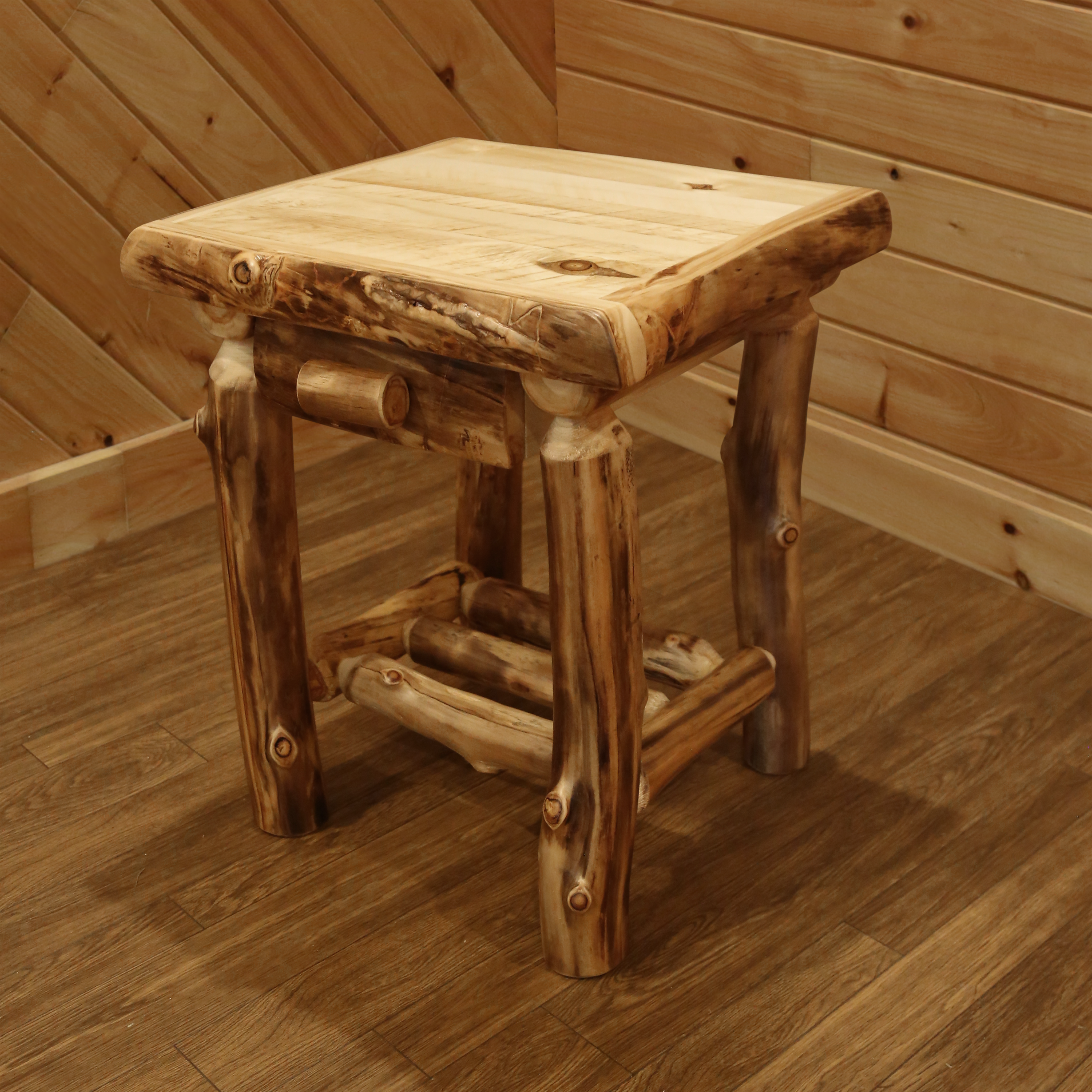 Image of Log Cabin Rustics Cabin Cove 1-Drawer Nightstand