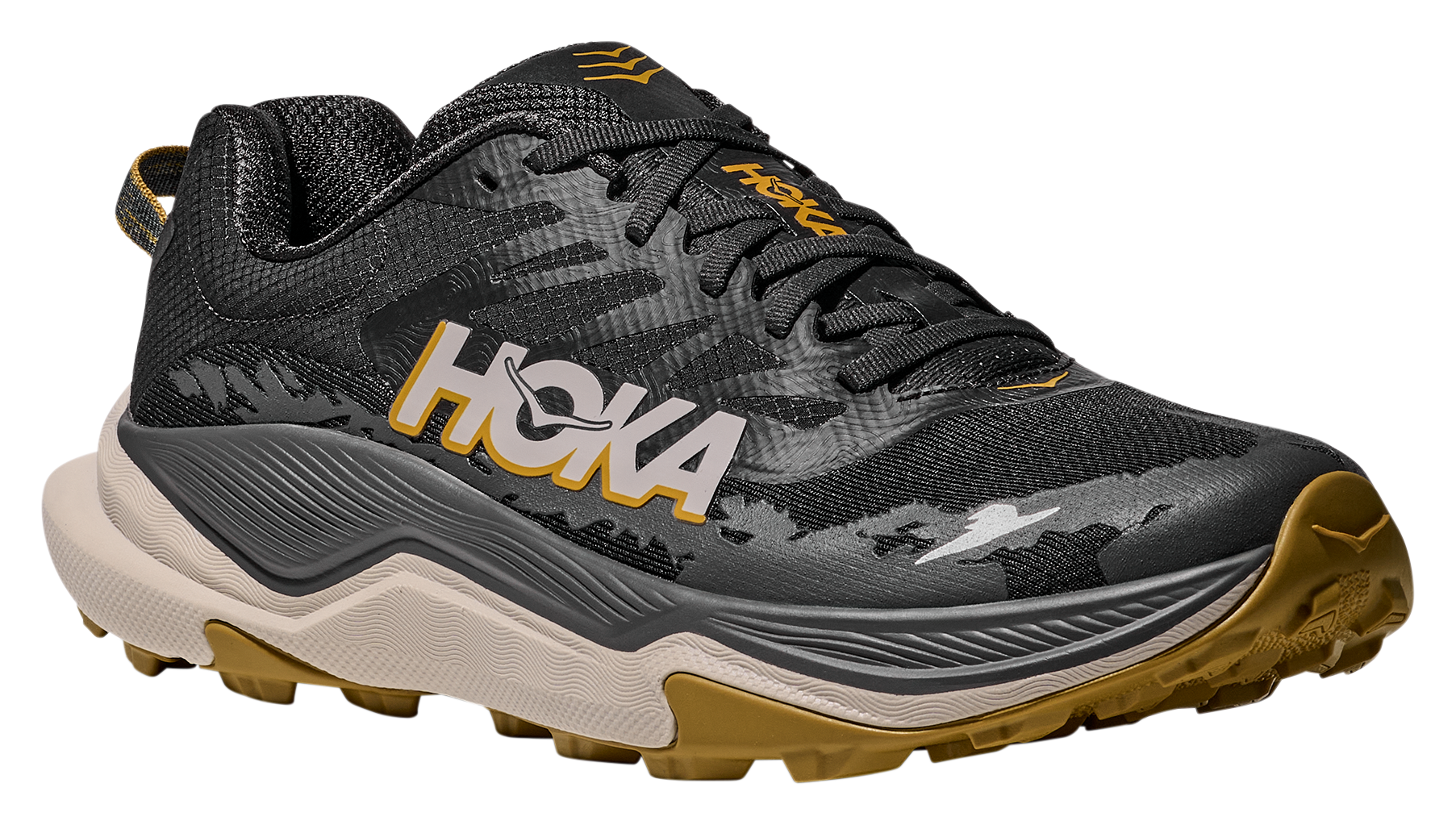 Image of Hoka Torrent 4 Trail Running Shoes for Men - Black/Asphalt Grey - 9M