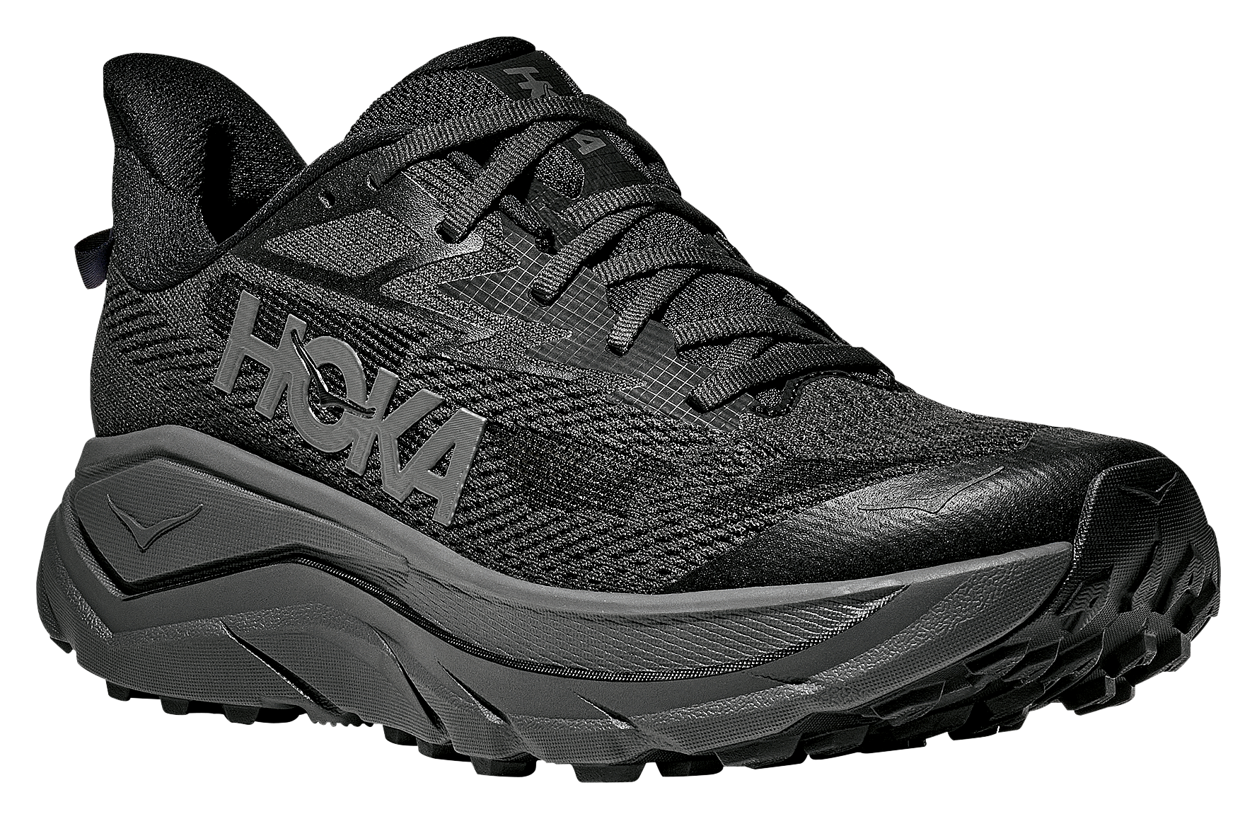Image of Hoka Challenger 8 Trail Running Shoes for Men - Black/Orbit