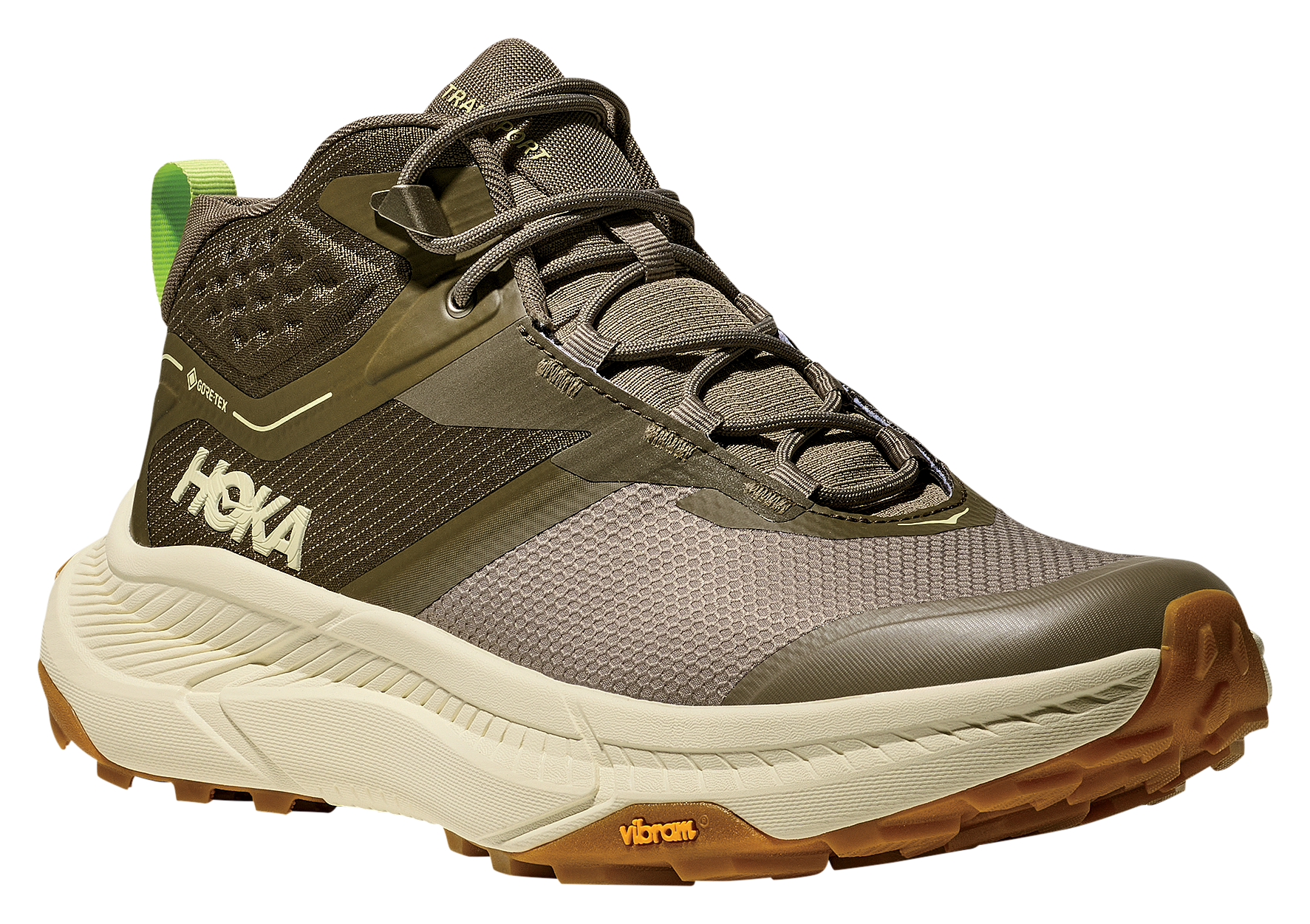 Image of HOKA Transport Hike GTX Mid Waterproof Hiking Boots for Men - Light Roast/Eggshell